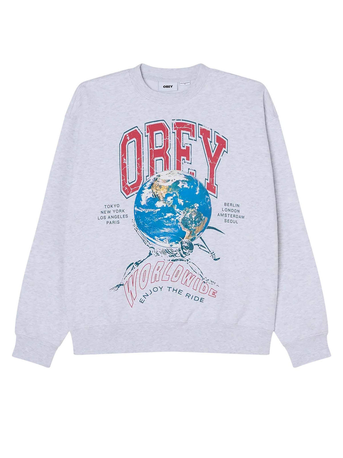 Obey Enjoy The Ride Crewneck Grigio