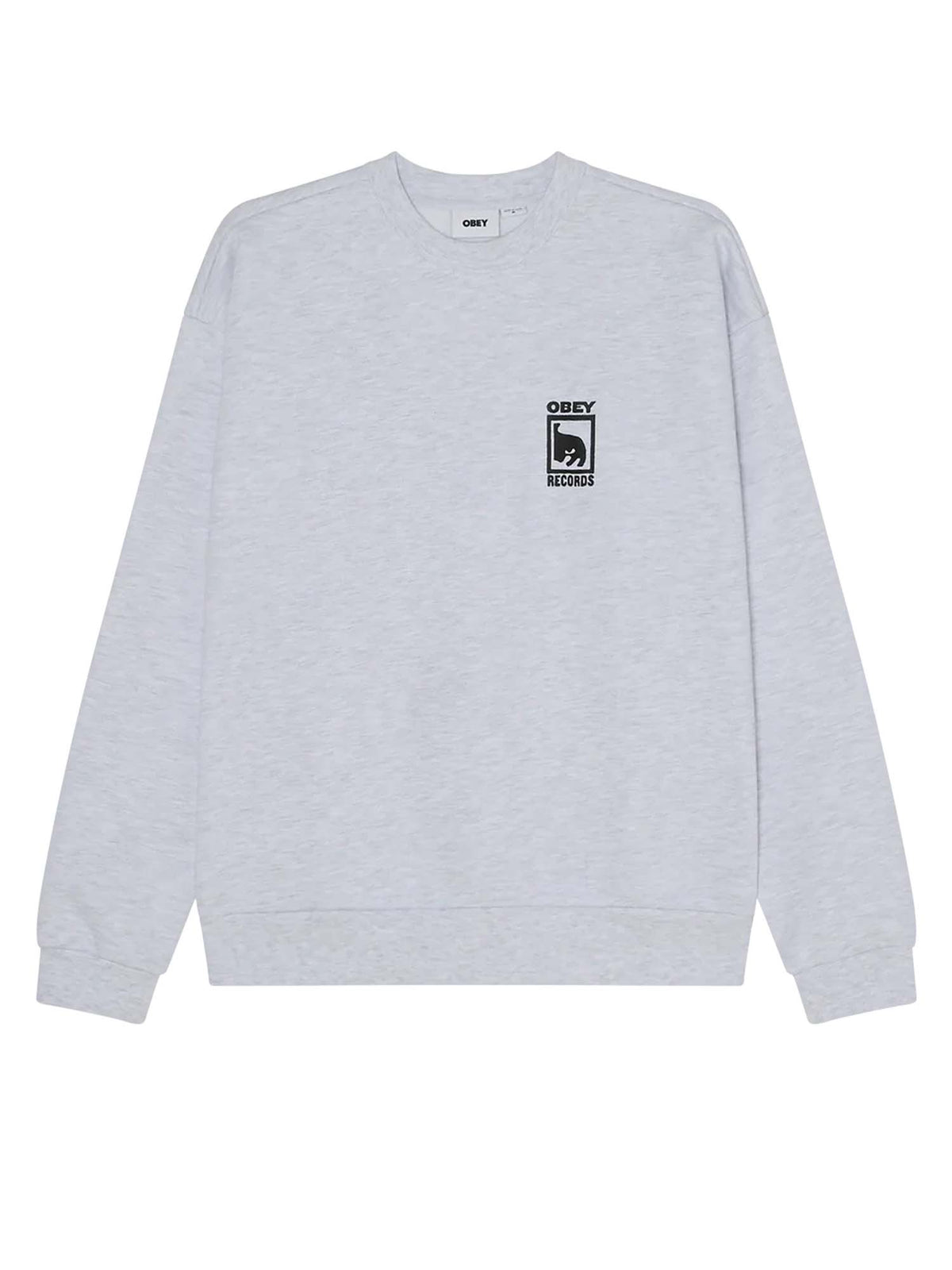 Obey Records Extra Heavy Crewneck Grigio