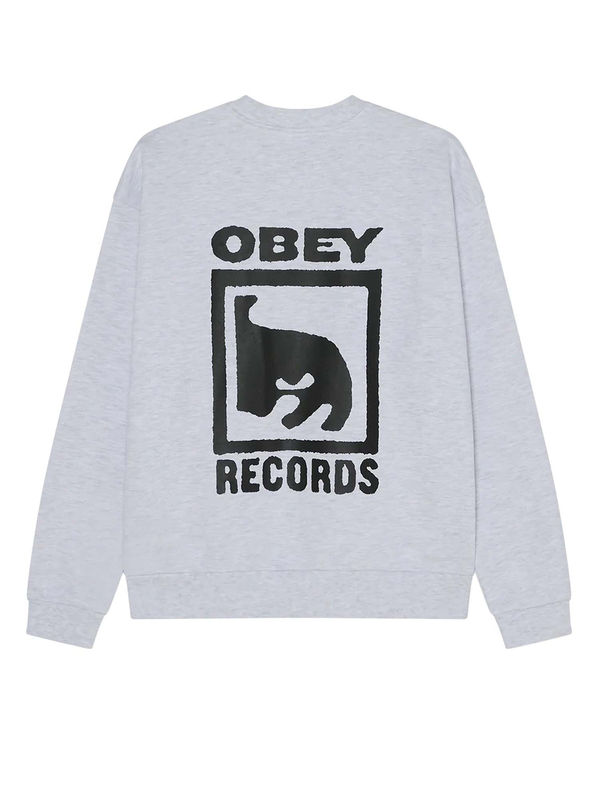 Obey Records Extra Heavy Crewneck Grigio