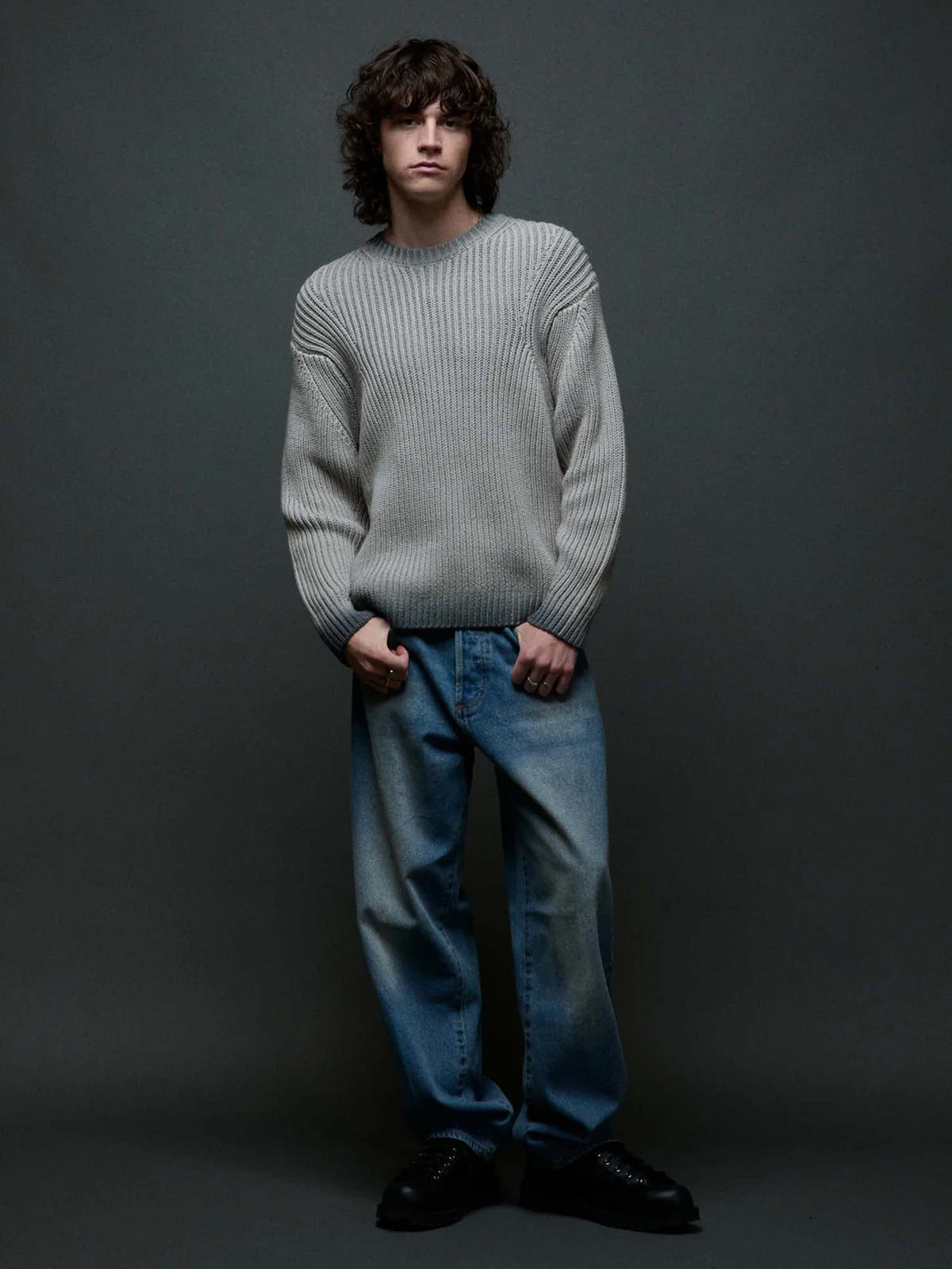 Obey Ian Faded Wash Sweater Grigio