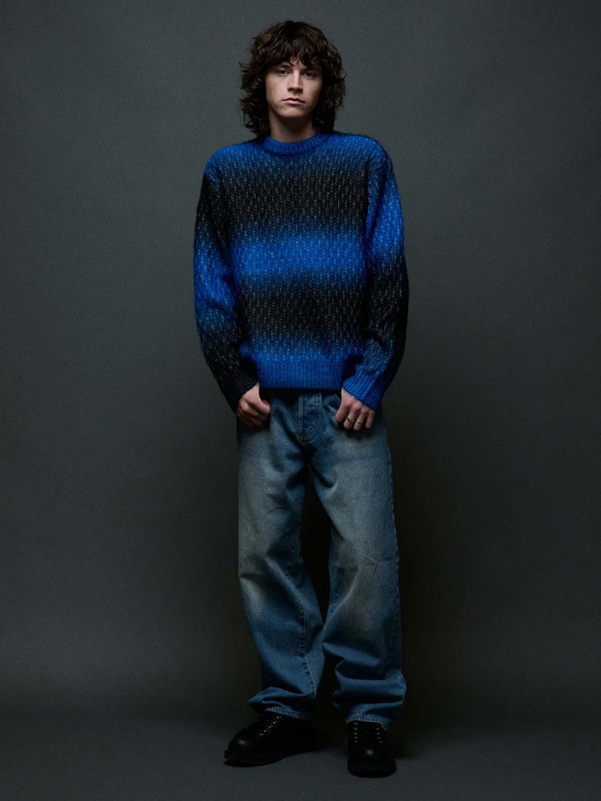 Obey Haze Gradient Sweater Blu