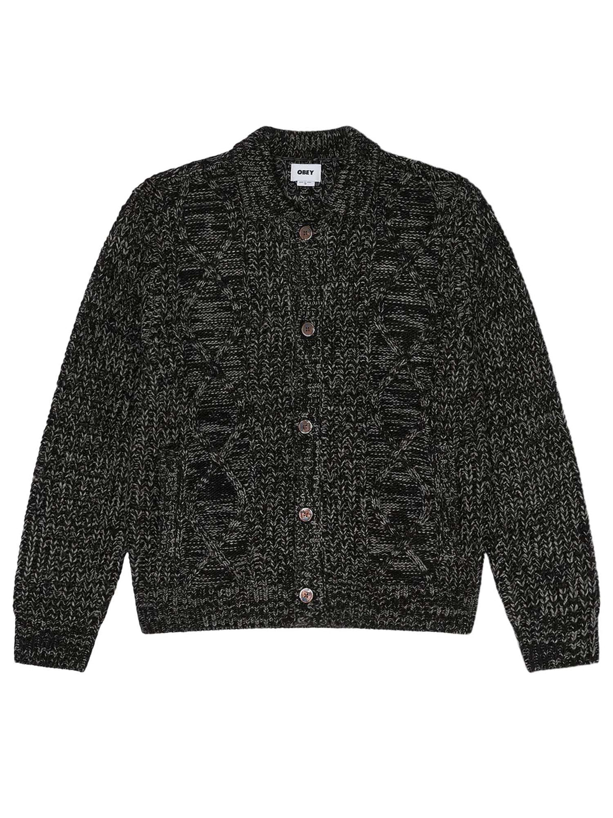 Obey Isar Button Up Sweater Grigio