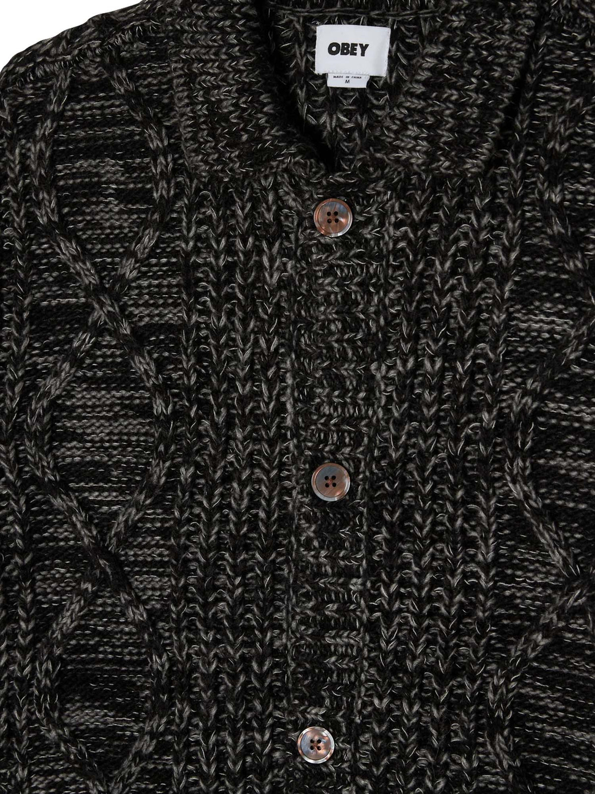 Obey Isar Button Up Sweater Grigio