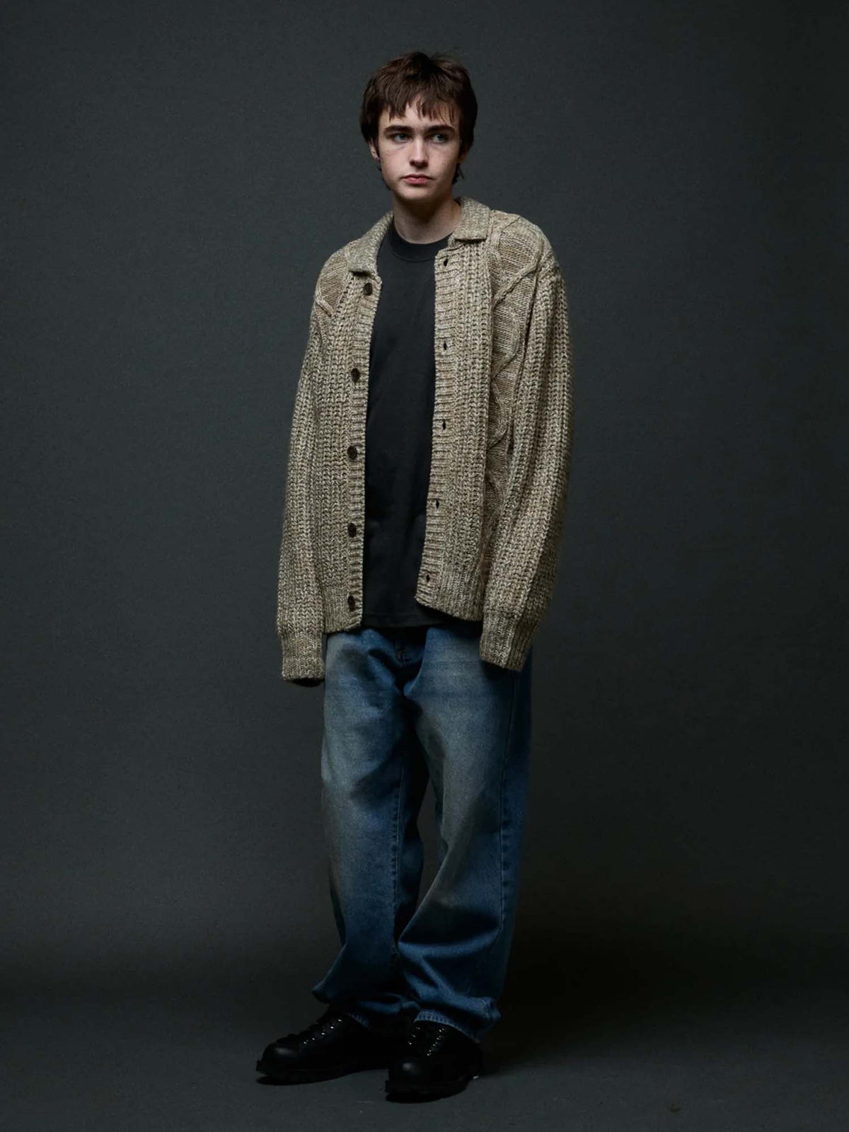 Obey Isar Button Up Sweater Verde