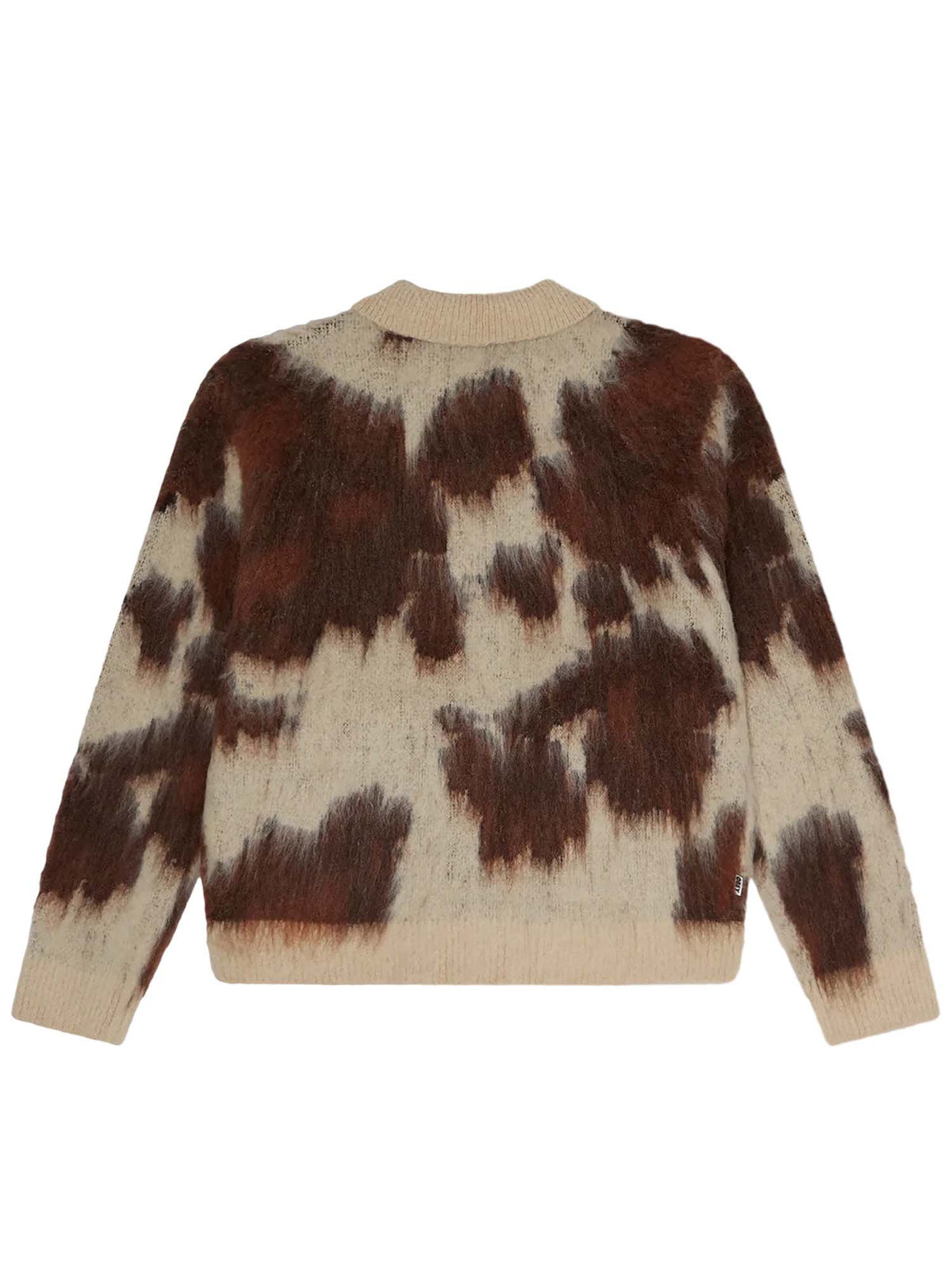 Obey Cow Pattern Zip Sweater Animalier