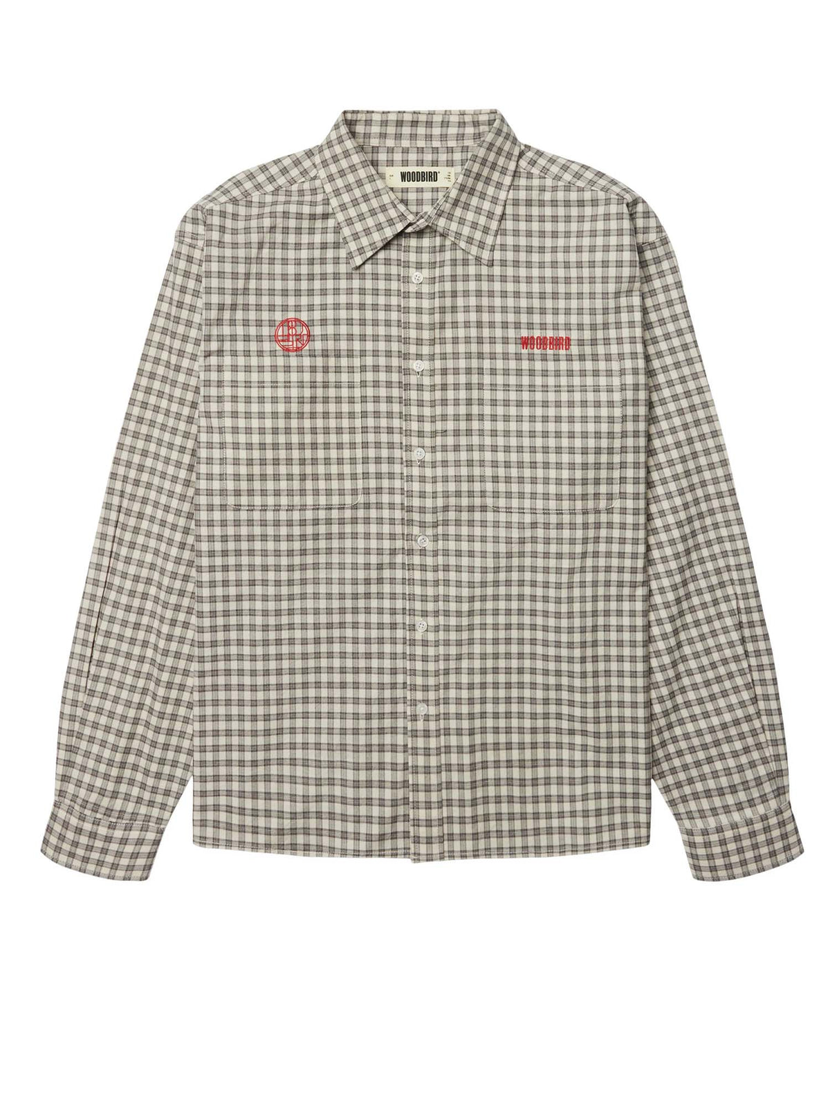 Woodbird WBBuzo EMB Check Shirt Bianco