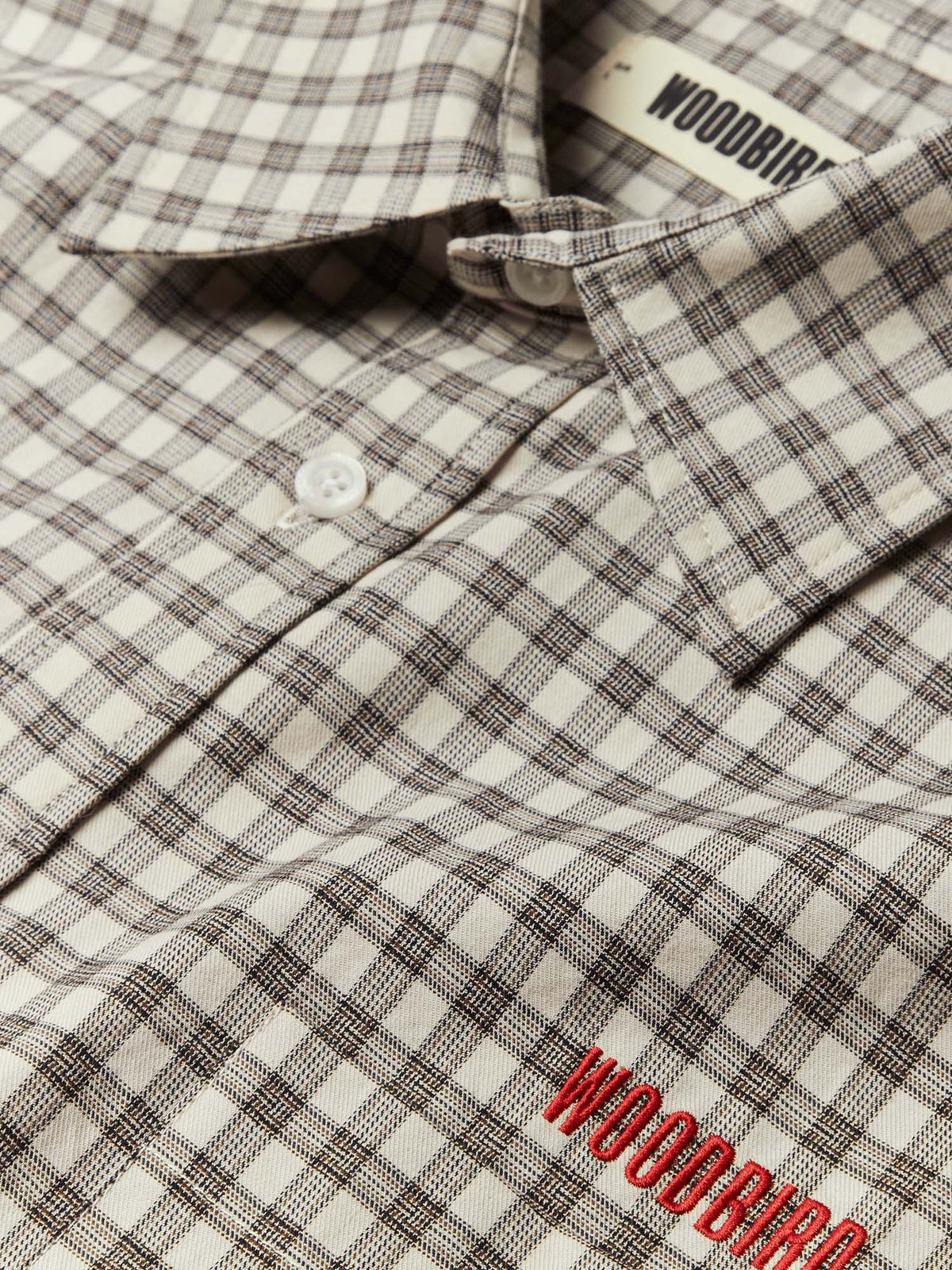 Woodbird WBBuzo EMB Check Shirt Bianco