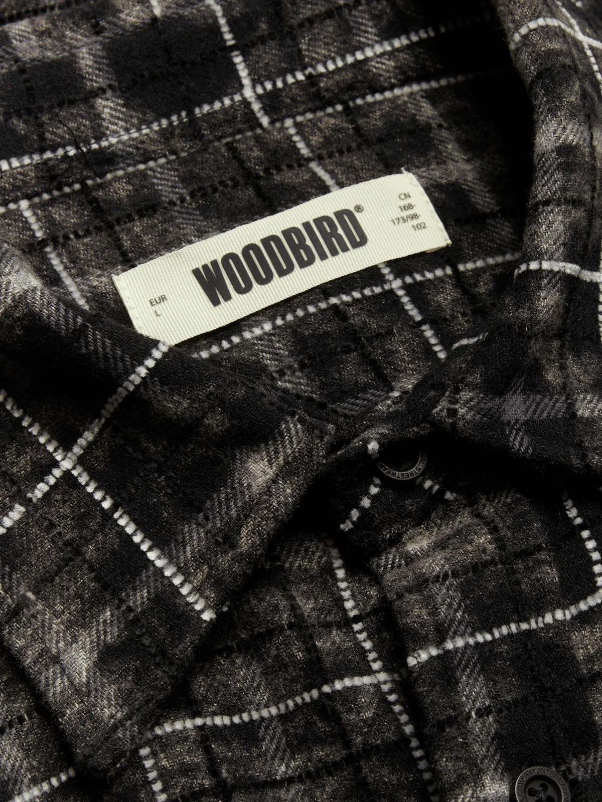 Woodbird WBJong Wash Check Shirt Nero