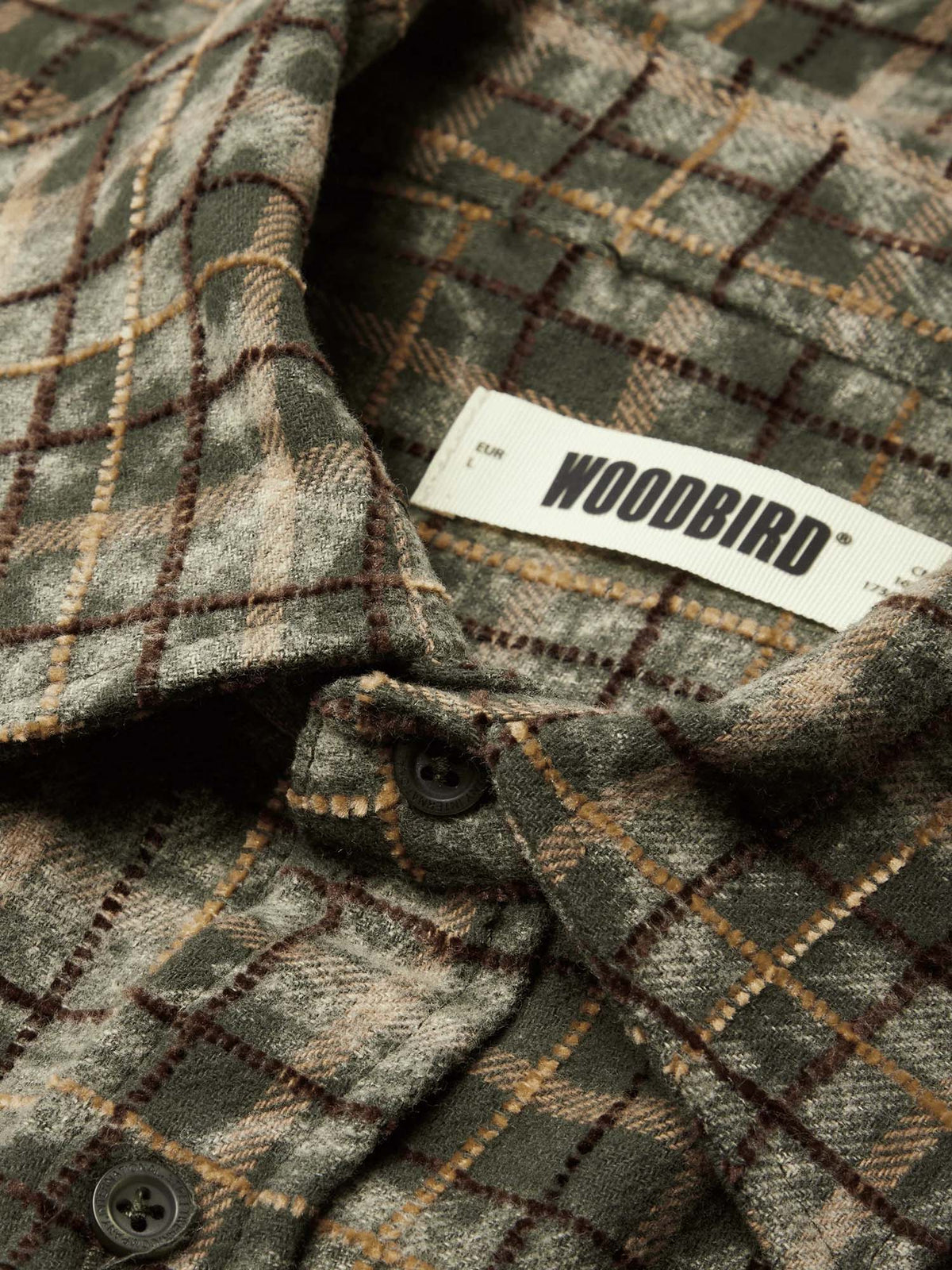 Woodbird WBJong Wash Check Shirt Verde