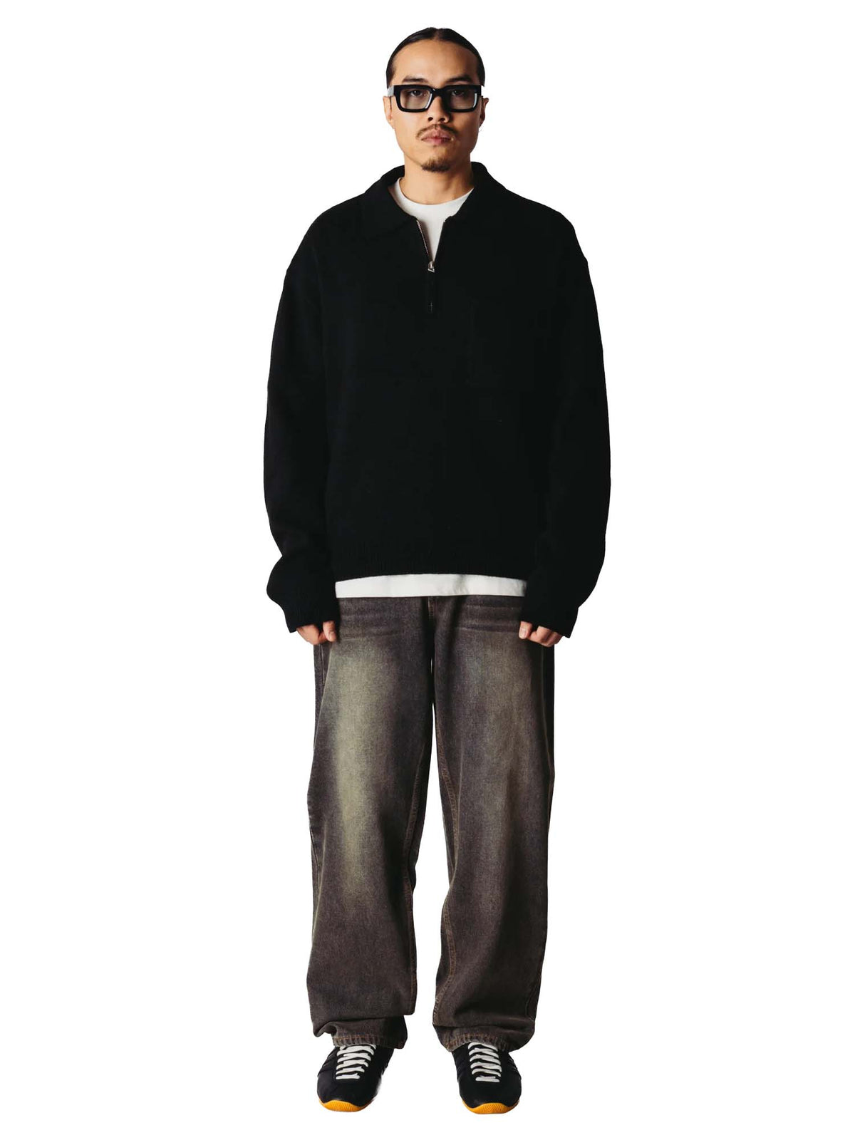Woodbird WBKang 1/2 Zip Polo Nero
