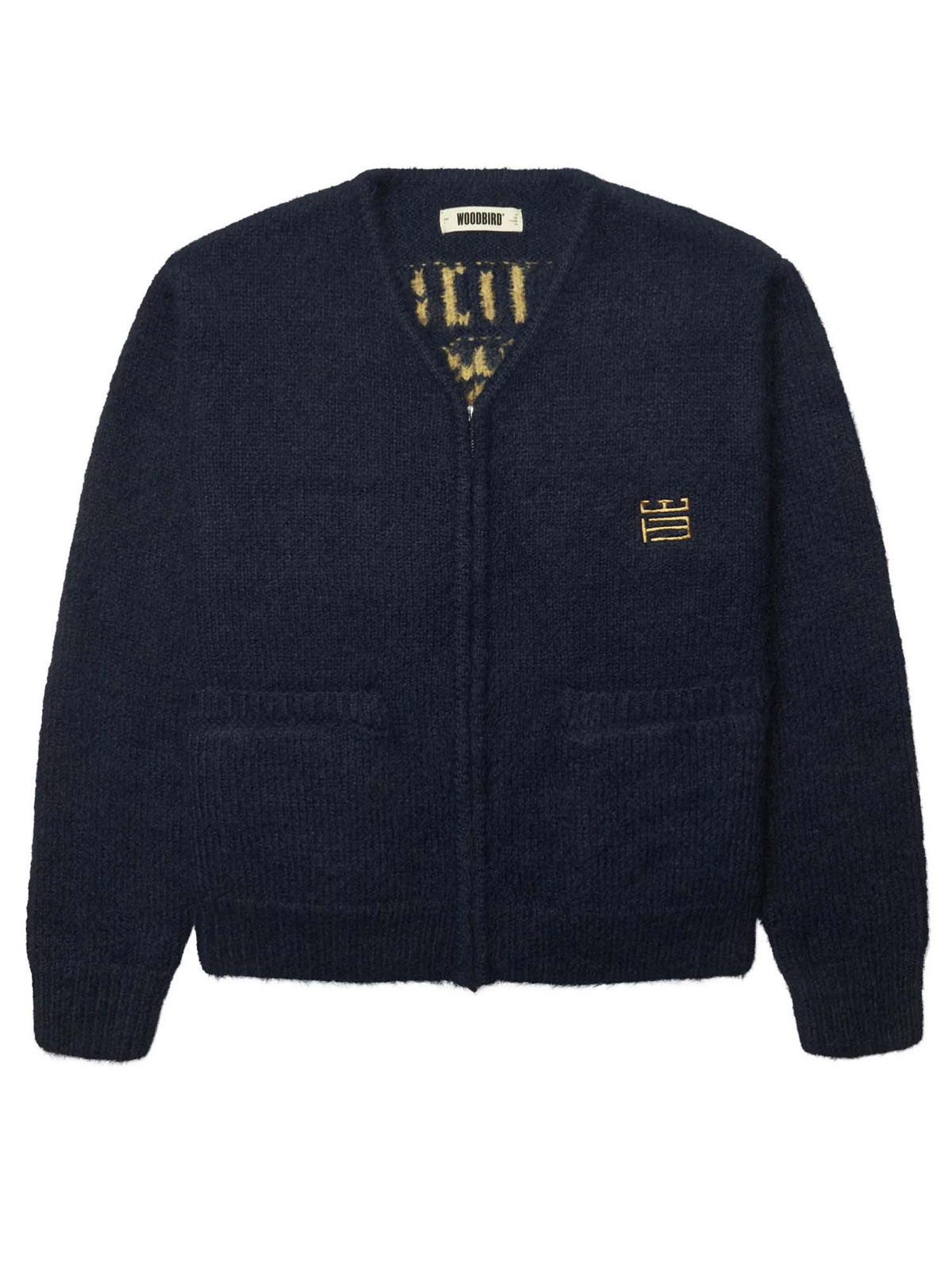 Woodbird WBKoon Zip Tiger Cardigan Blu