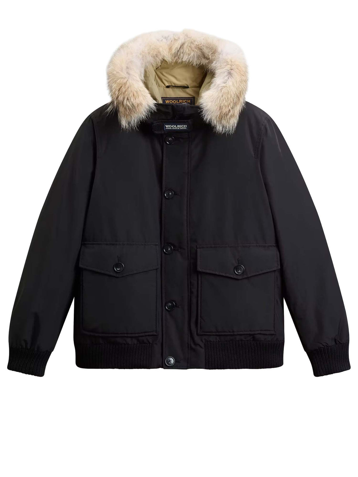 Woolrich Bomber Polar in Ramar Cloth imbottito con cappuccio Nero