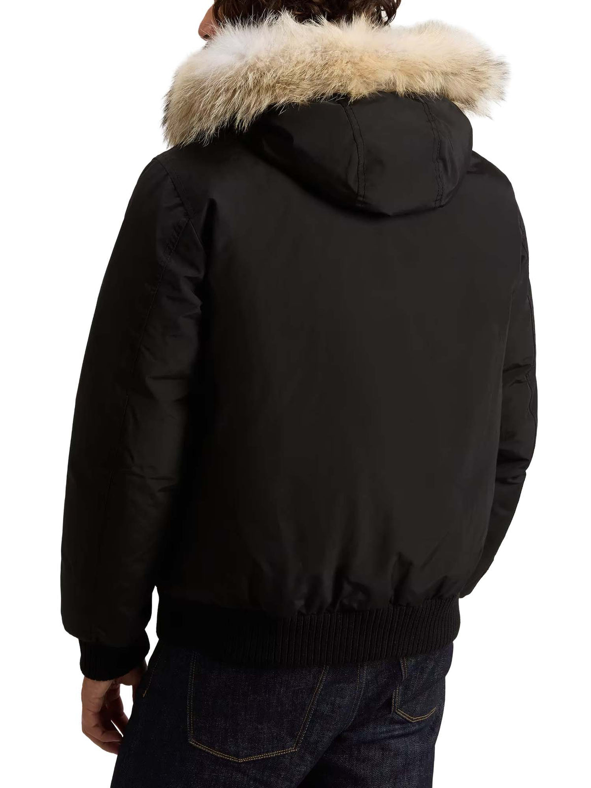 Woolrich Bomber Polar in Ramar Cloth imbottito con cappuccio Nero