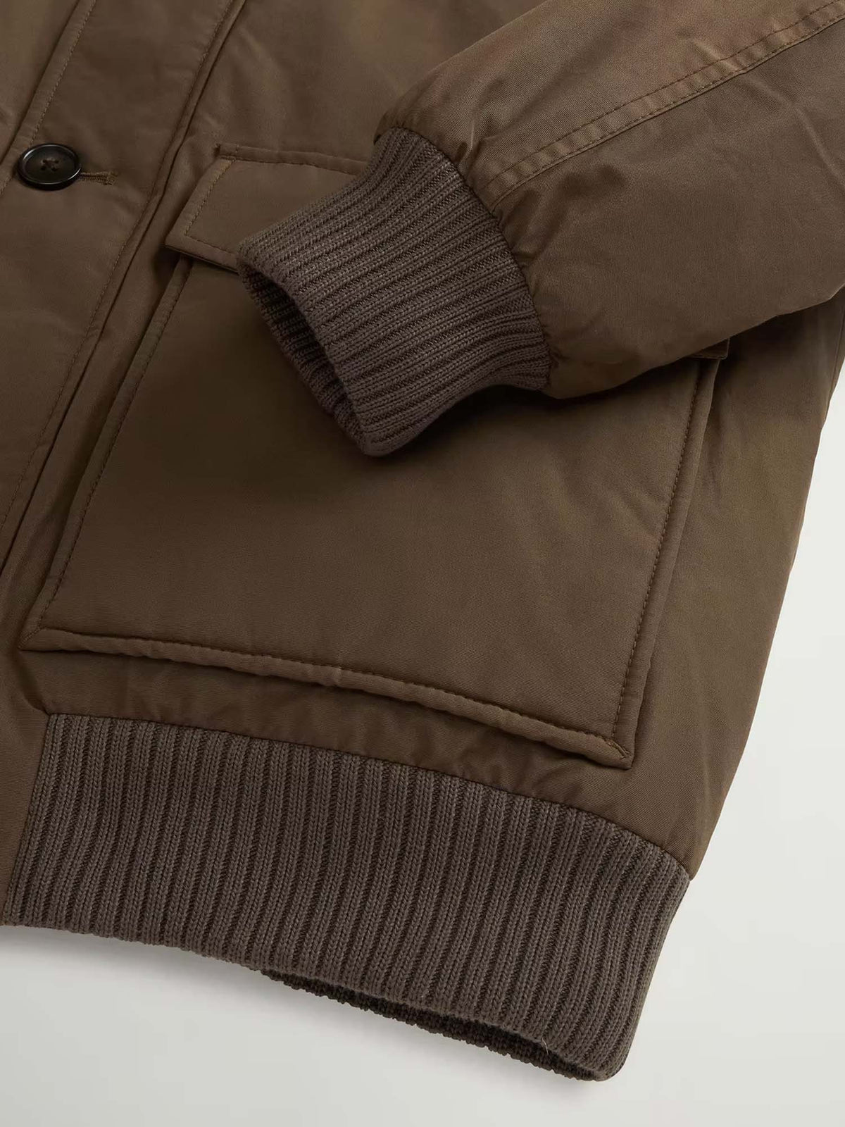 Woolrich Bomber Polar in Ramar Cloth imbottito con cappuccio Verde
