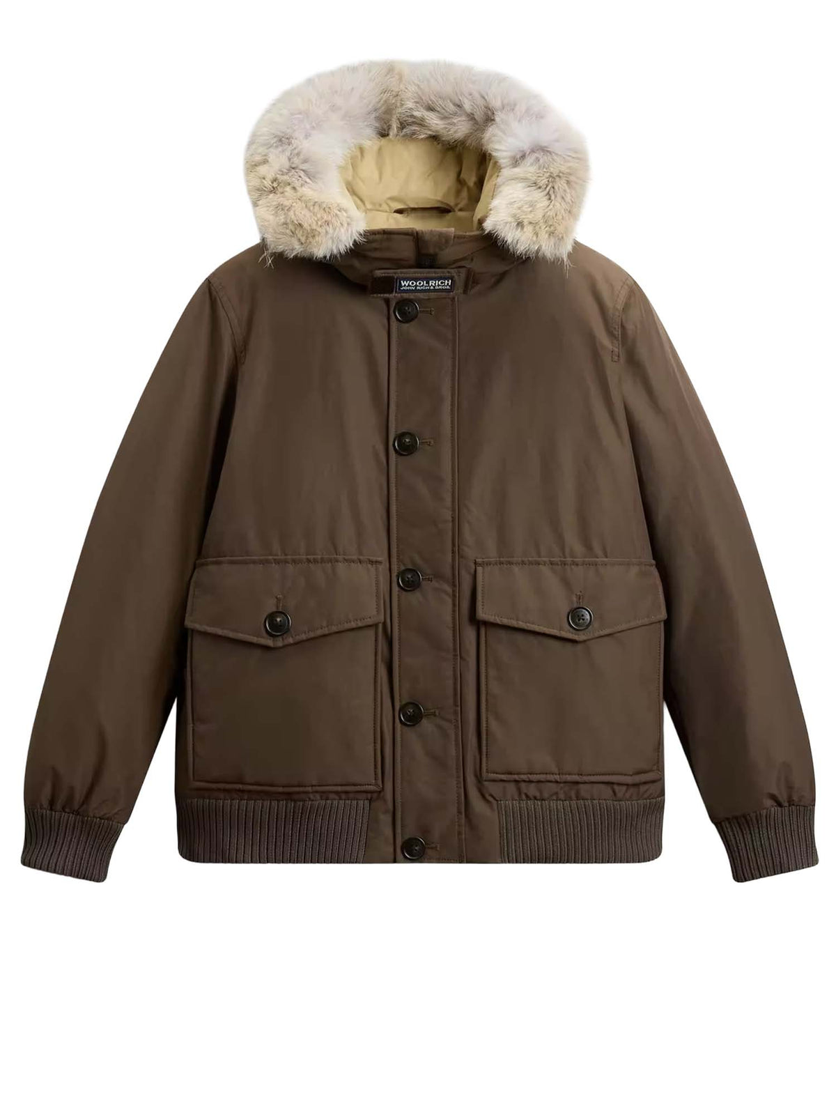 Woolrich Bomber Polar in Ramar Cloth imbottito con cappuccio Verde