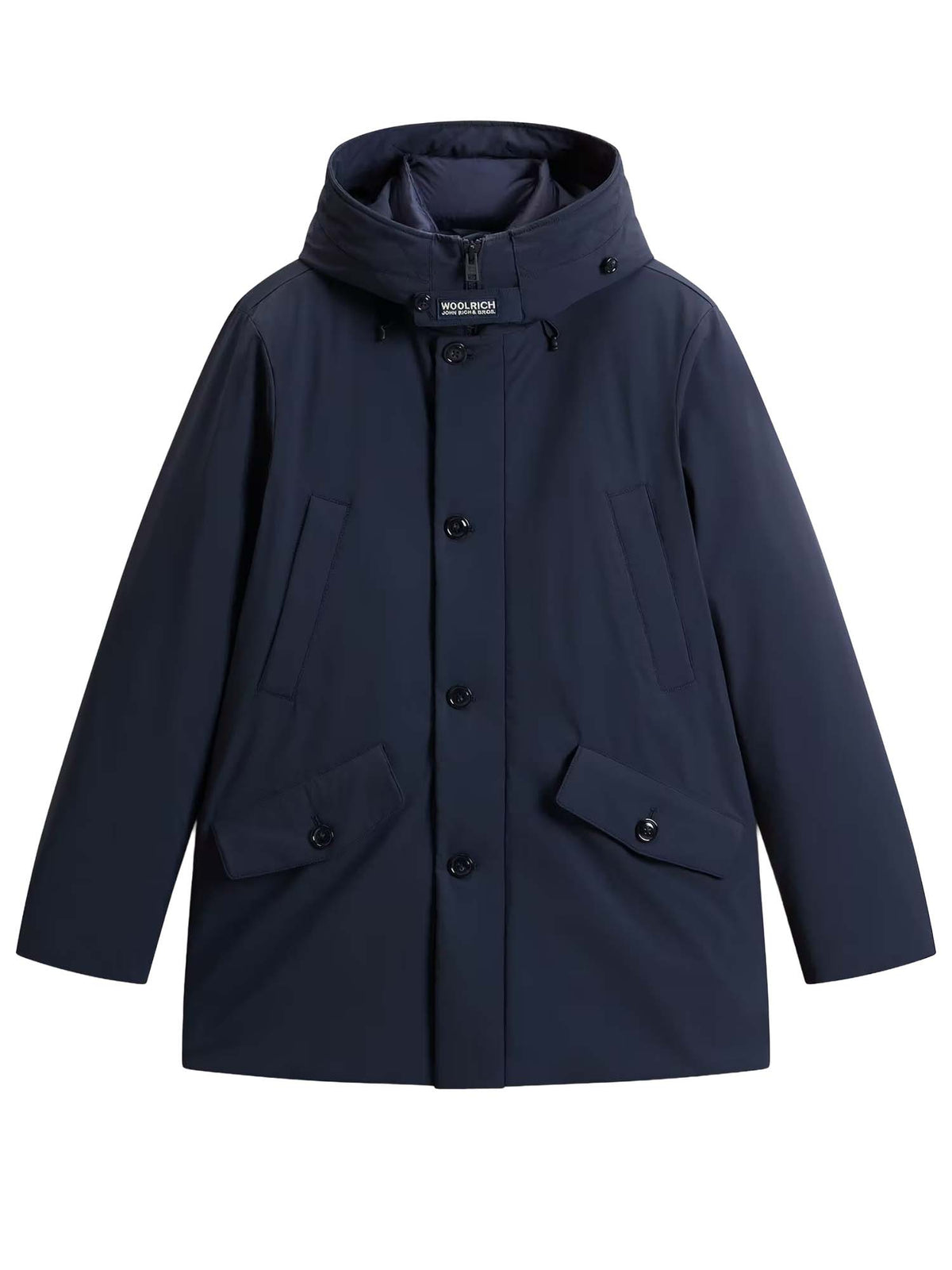 Woolrich Parka in Light Stretch imbottito con cappuccio Blu