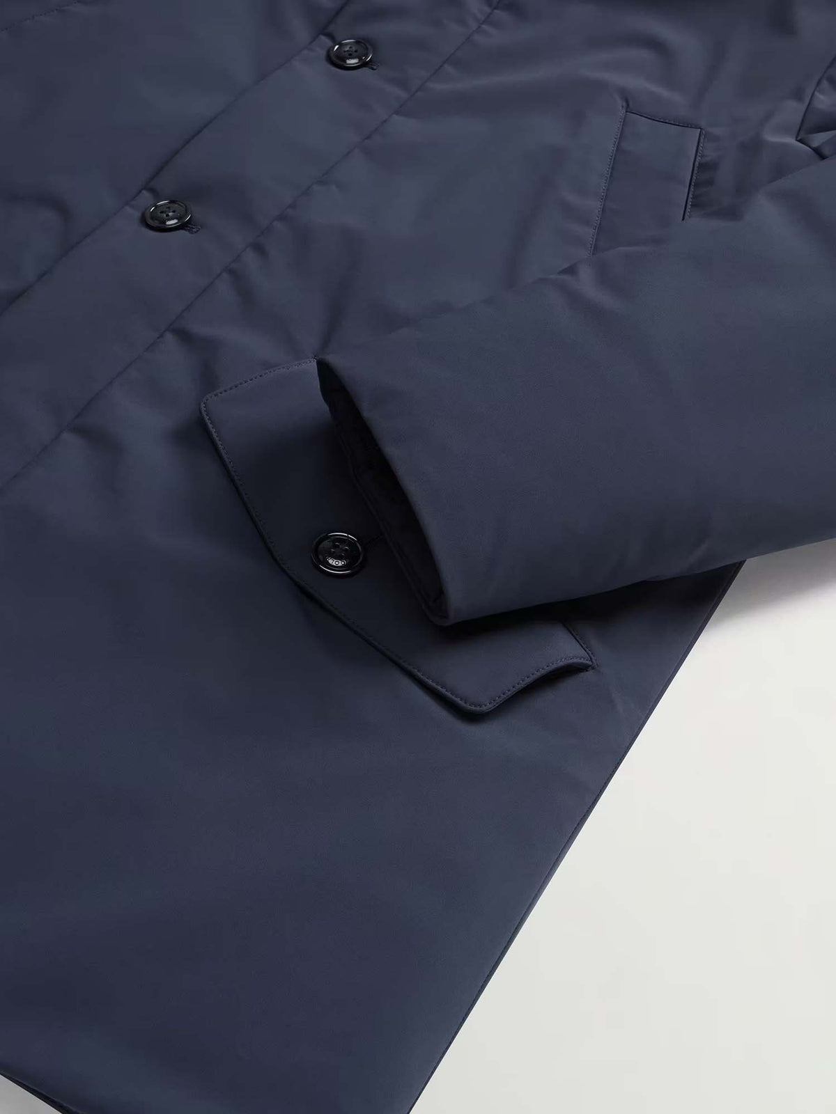 Woolrich Parka in Light Stretch imbottito con cappuccio Blu