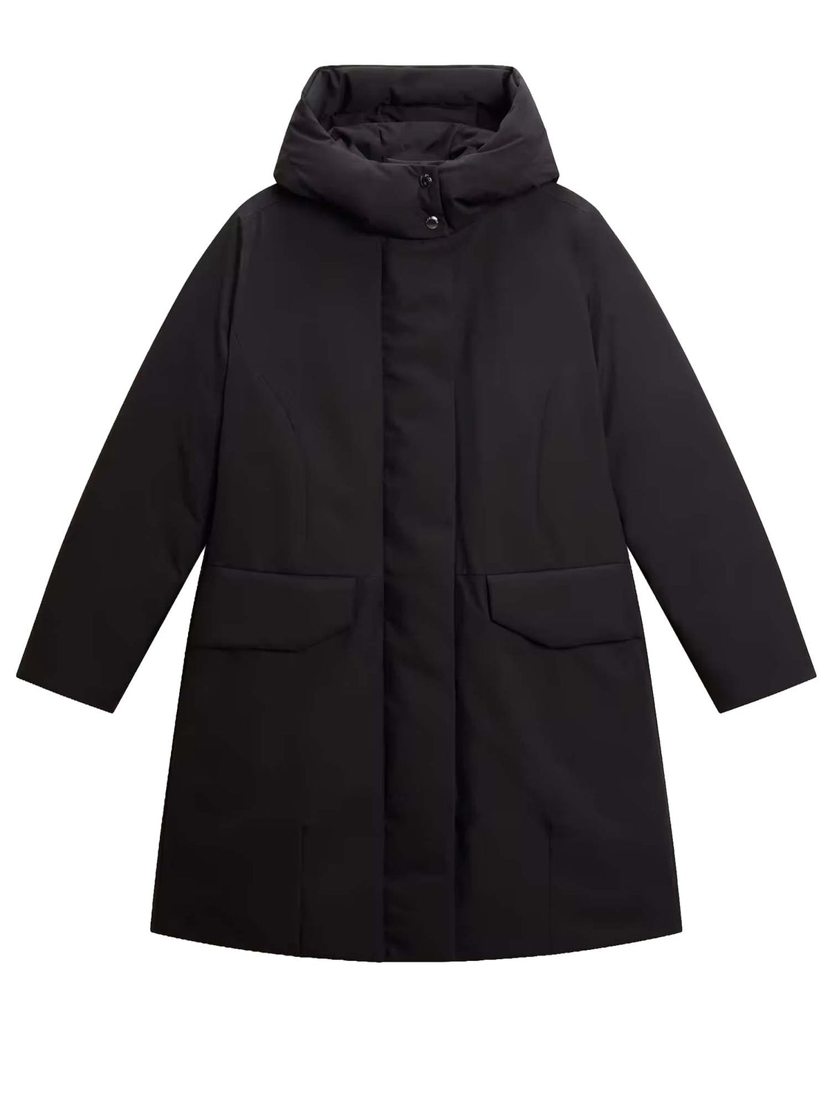 Woolrich Parka in Light Stretch imbottito con cappuccio Nero