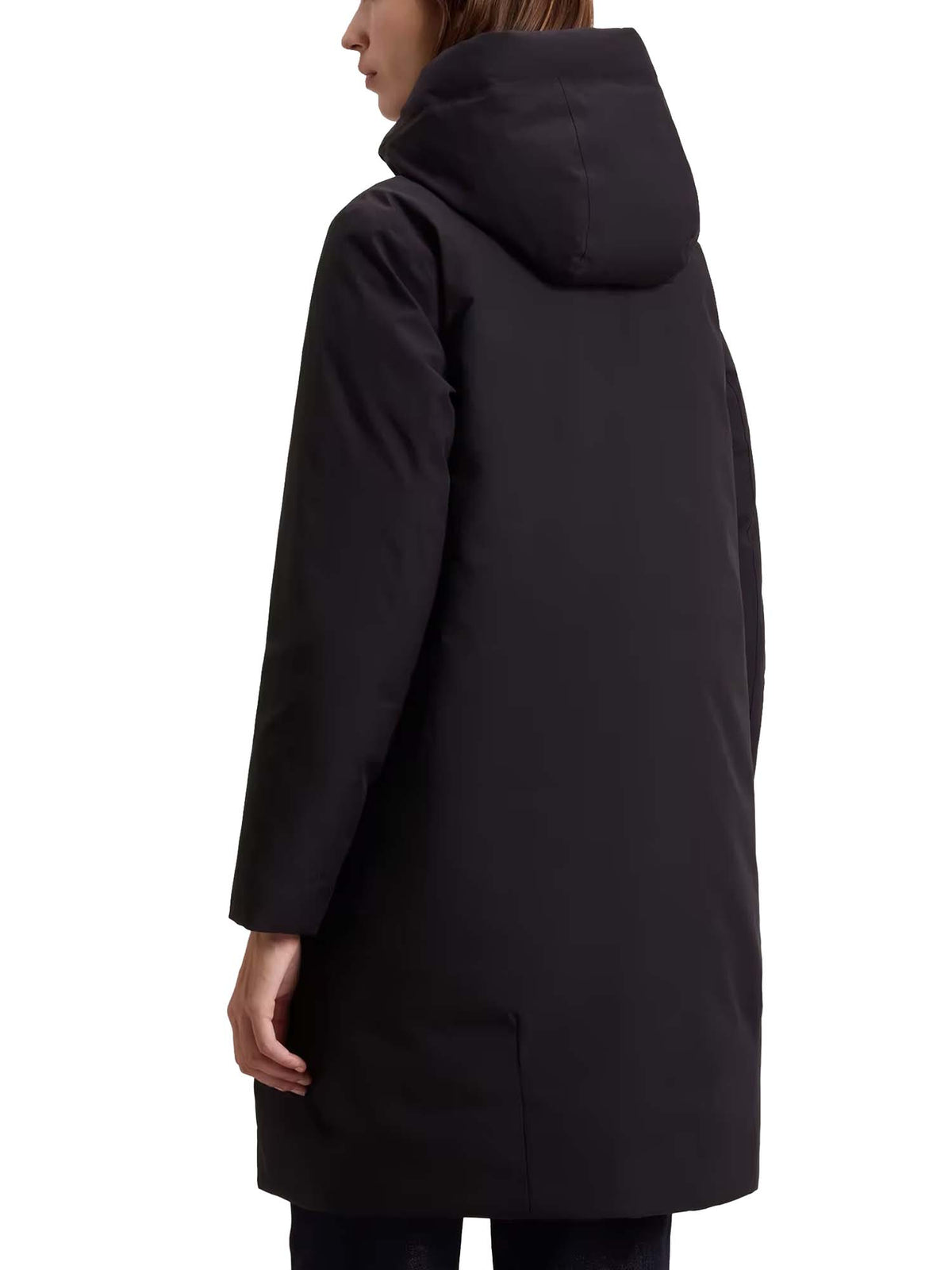 Woolrich Parka in Light Stretch imbottito con cappuccio Nero