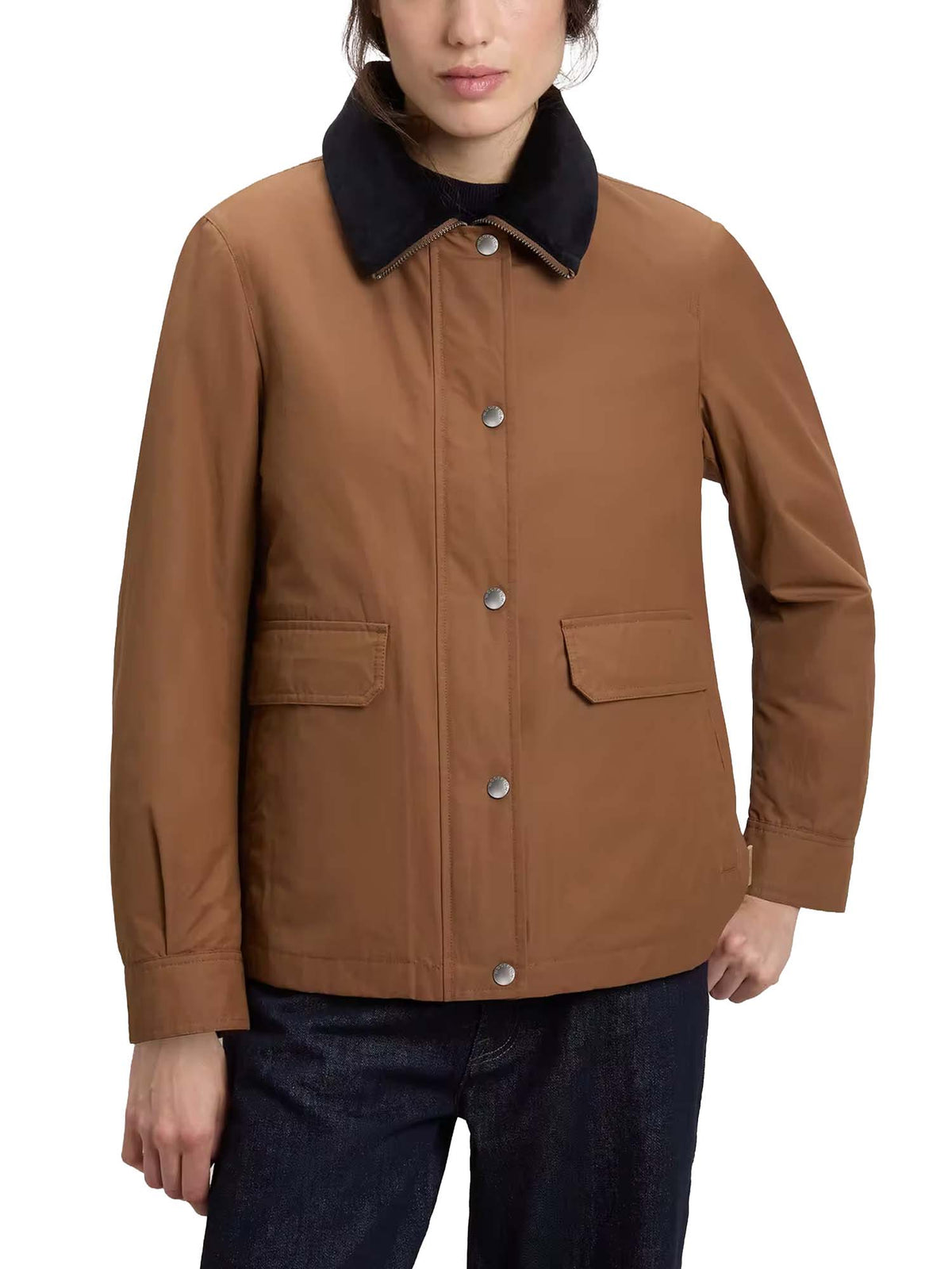 Woolrich Giacca in misto cotone cerato Marrone