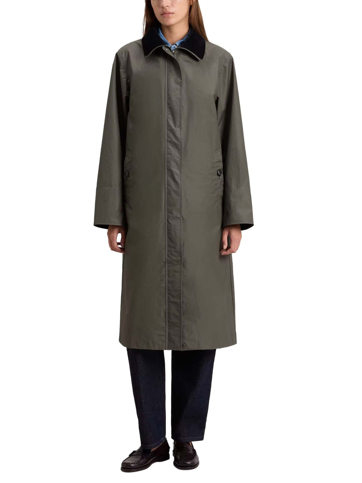 Woolrich Cappotto 3 in 1 in misto cotone cerato Verde