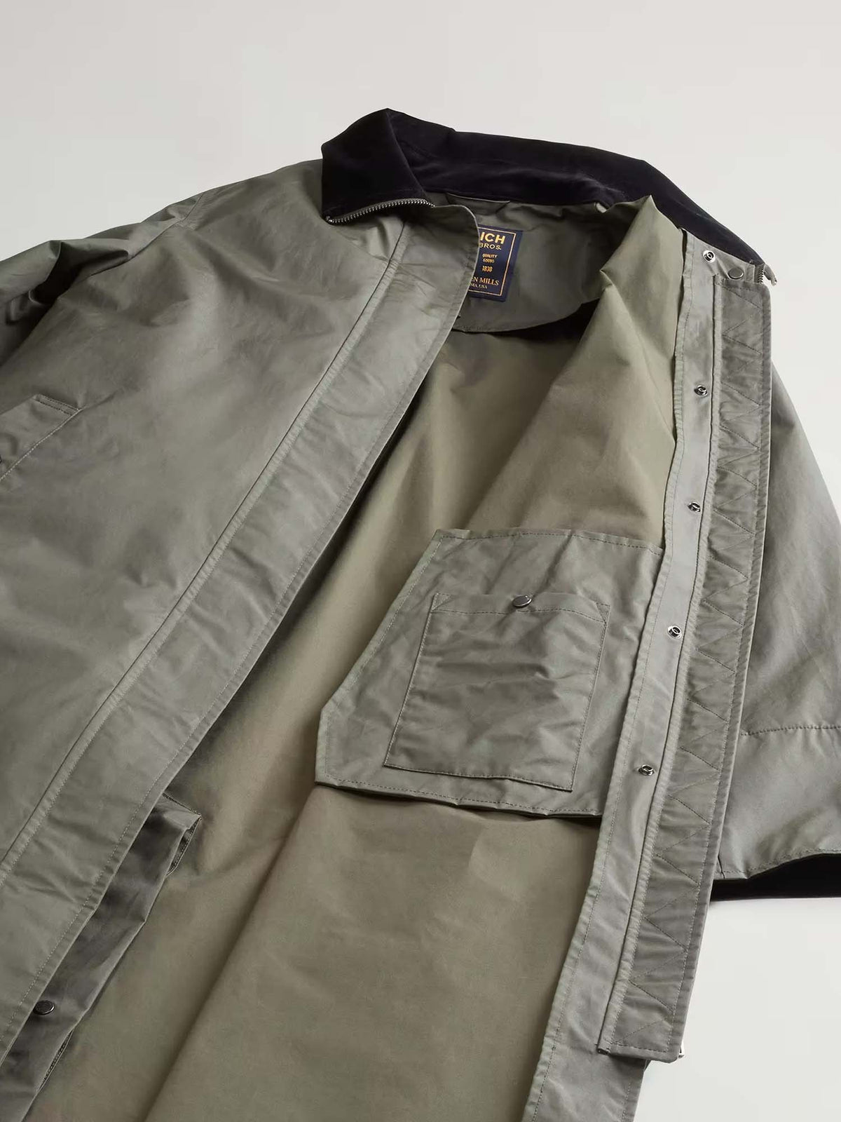 Woolrich Cappotto 3 in 1 in misto cotone cerato Verde