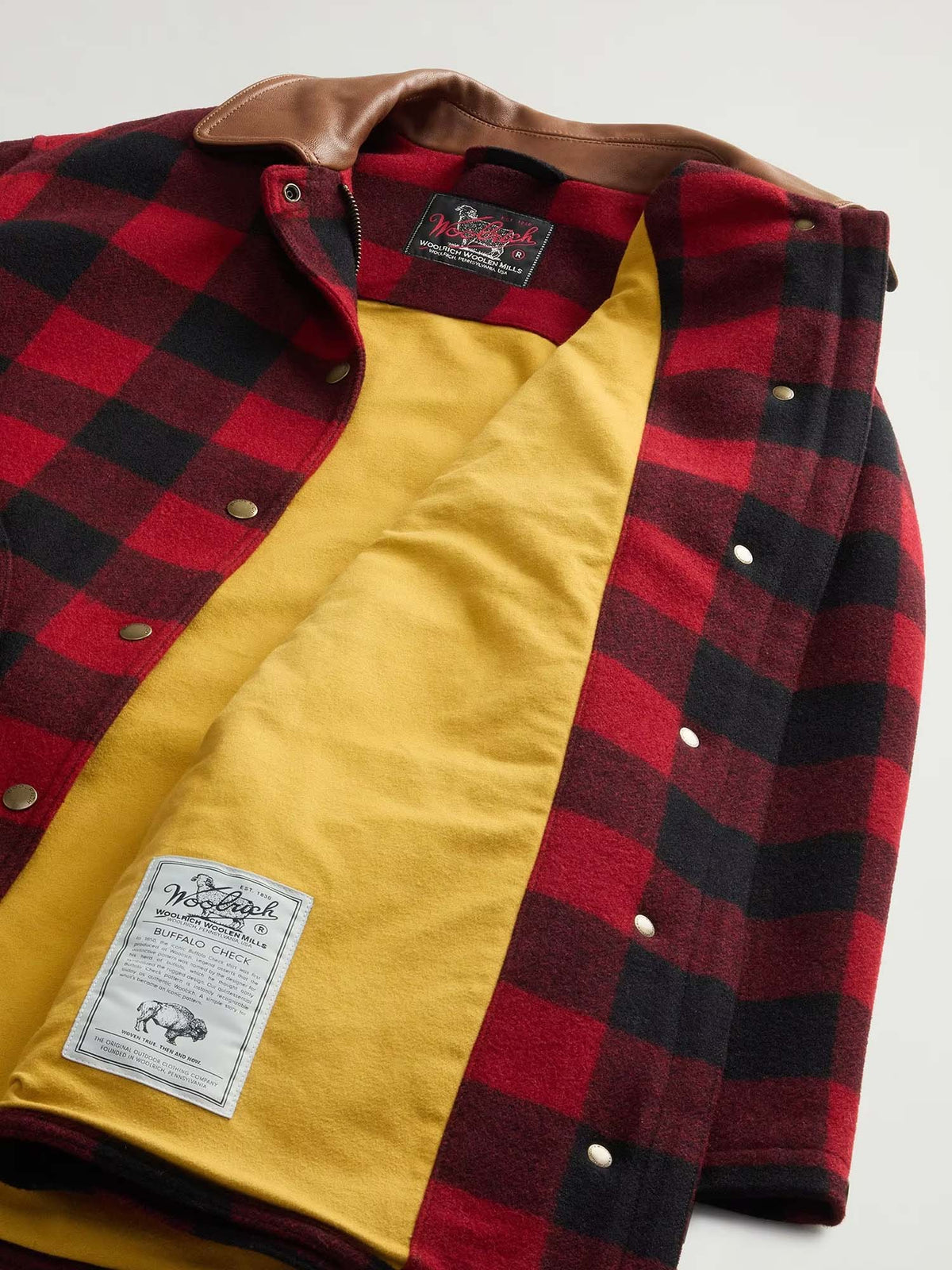 Woolrich Cappotto Barn in misto lana italiana a quadri Rosso