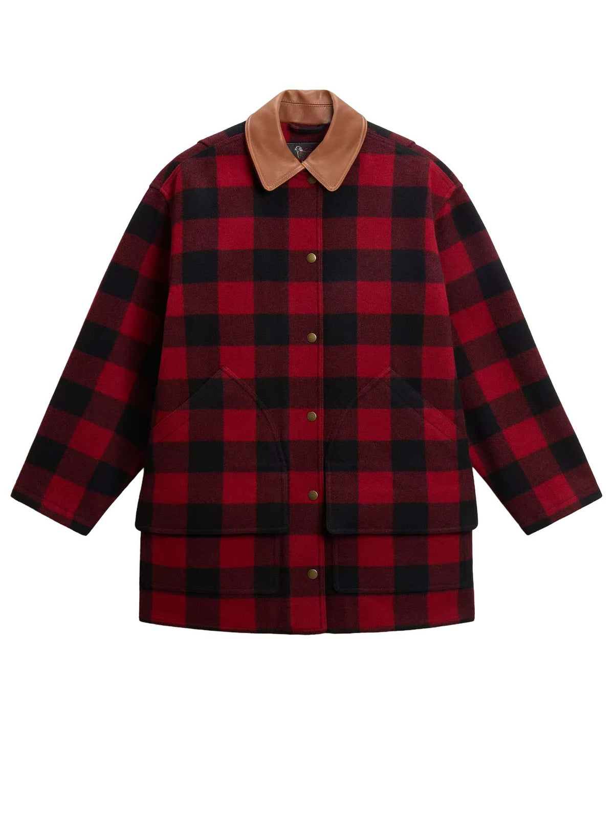 Woolrich Cappotto Barn in misto lana italiana a quadri Rosso