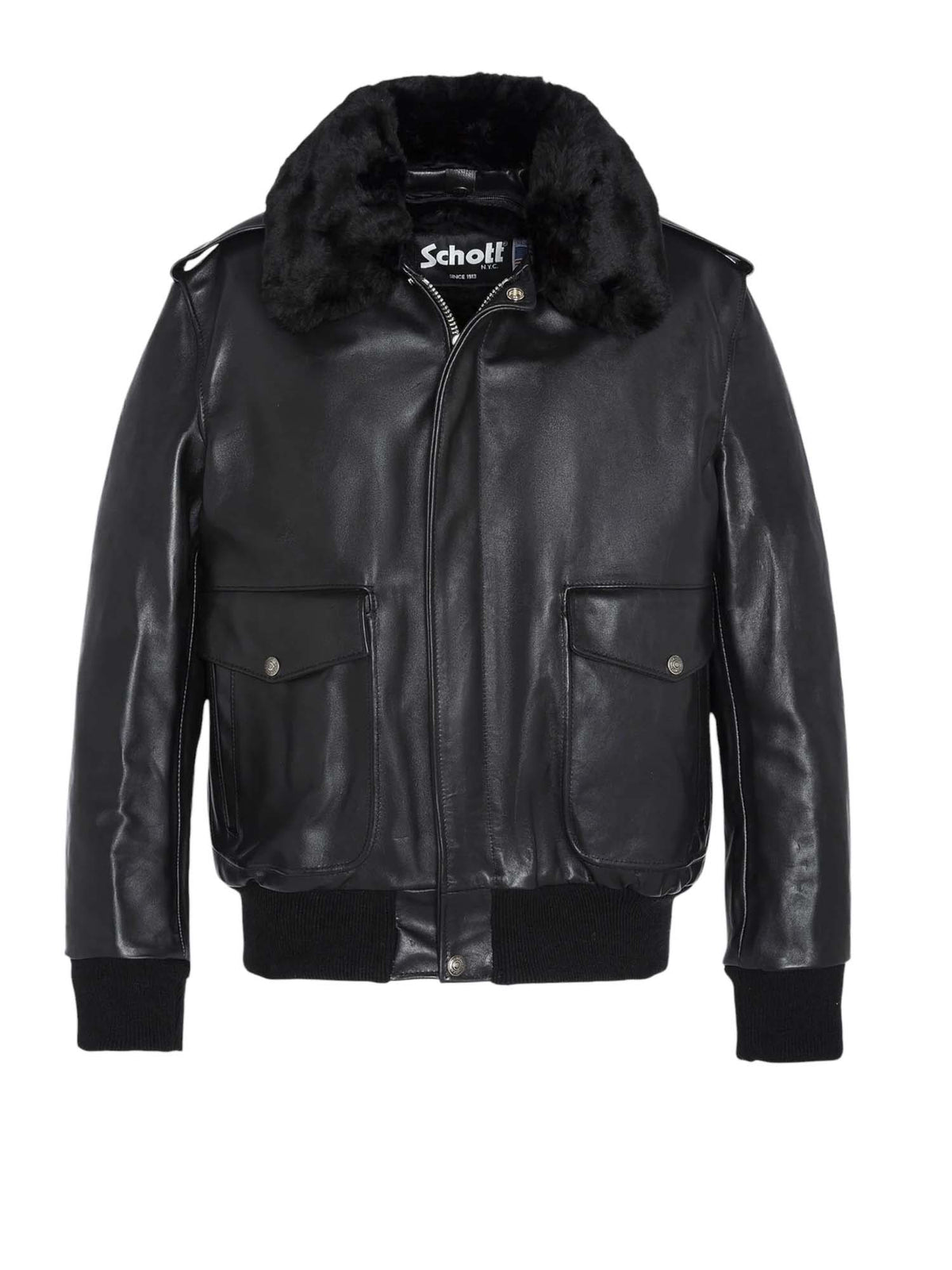 Schott Iconica giacca da pilota nera modello A-2 USA in pelle bovina Nero