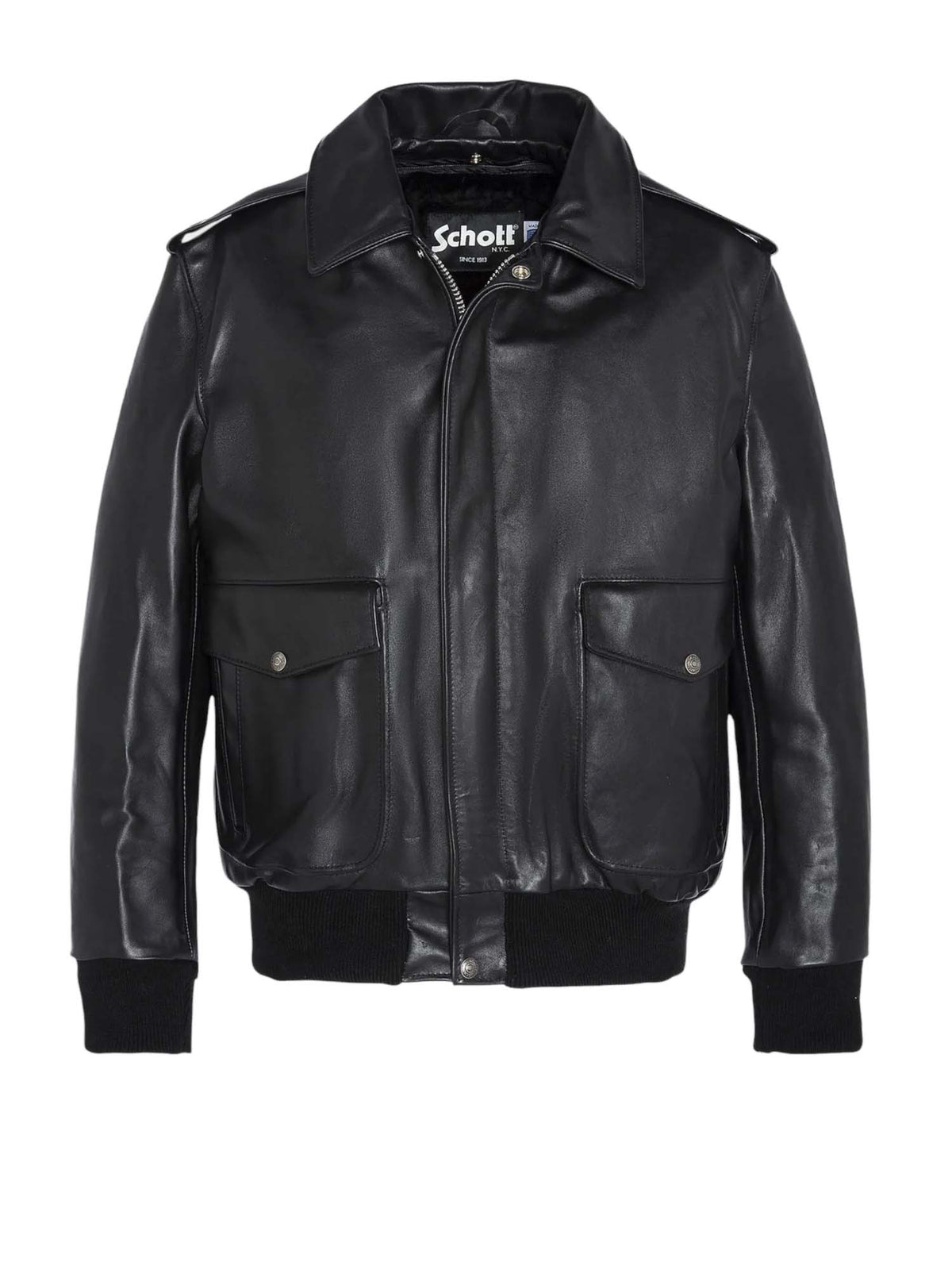 Schott Iconica giacca da pilota nera modello A-2 USA in pelle bovina Nero