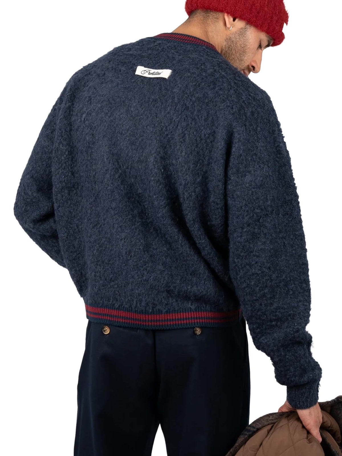Prohibited Fuzzy Knit Sweater Blu