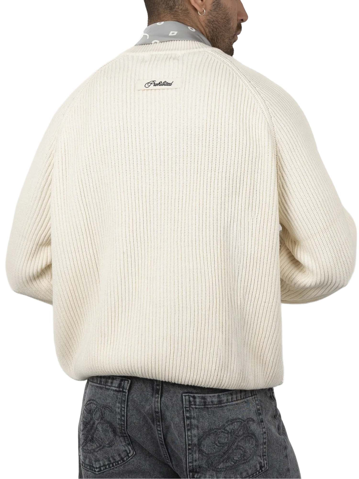Prohibited Campus Knit Sweater Beige