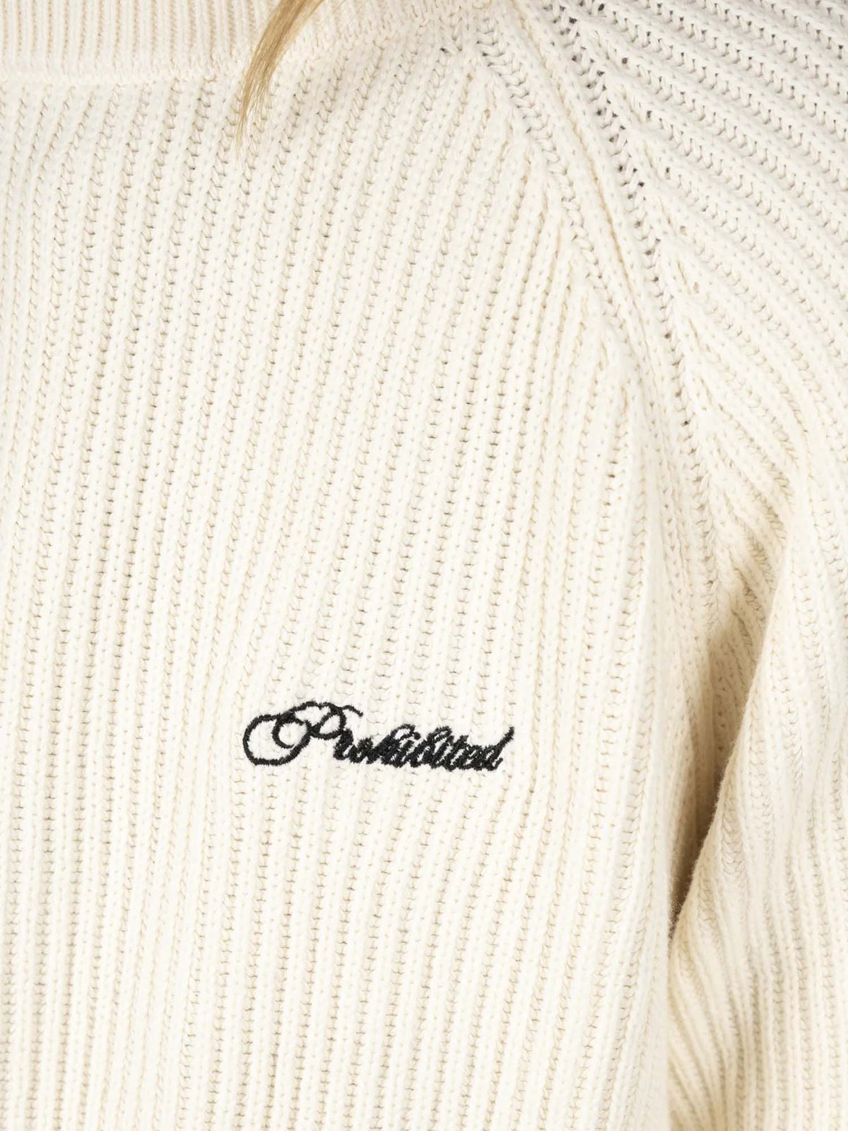 Prohibited Campus Knit Sweater Beige