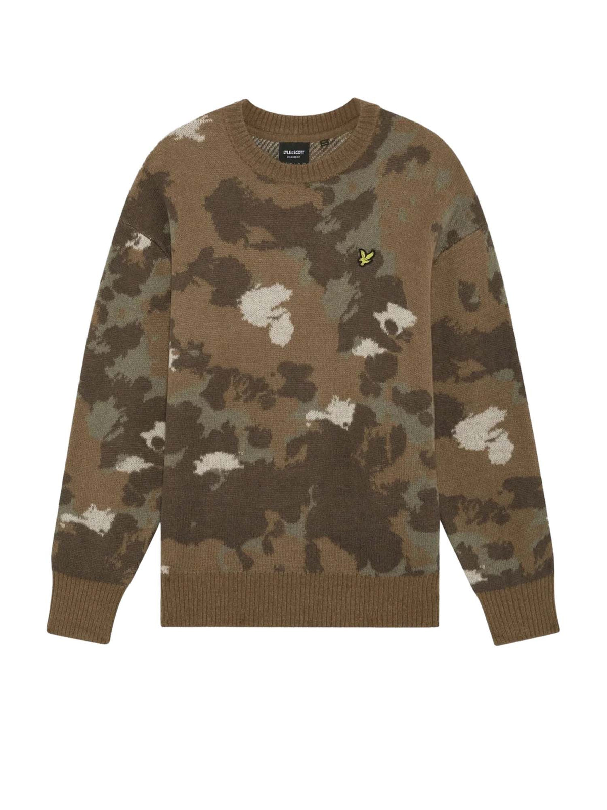 Lyle & Scott Maglione jacquard con stampa animalier Marrone