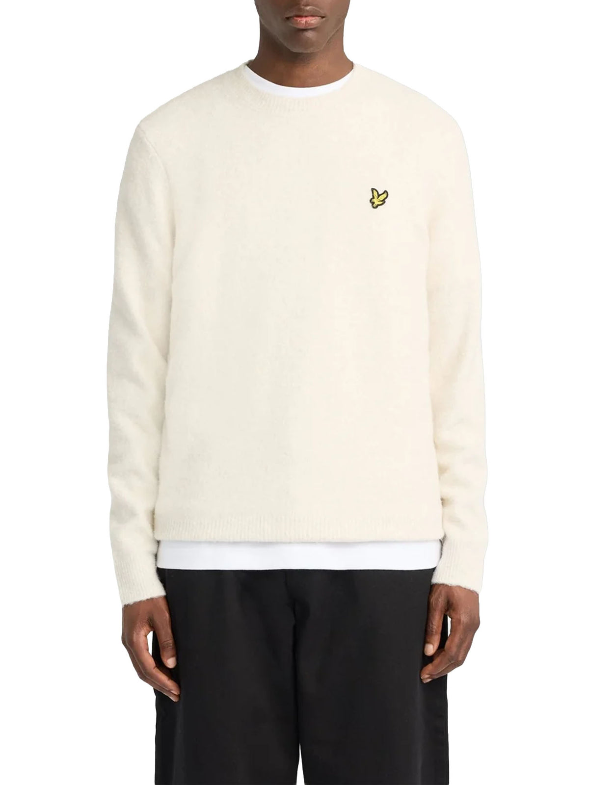 Lyle & Scott Maglione a girocollo in tessuto spazzolato Beige