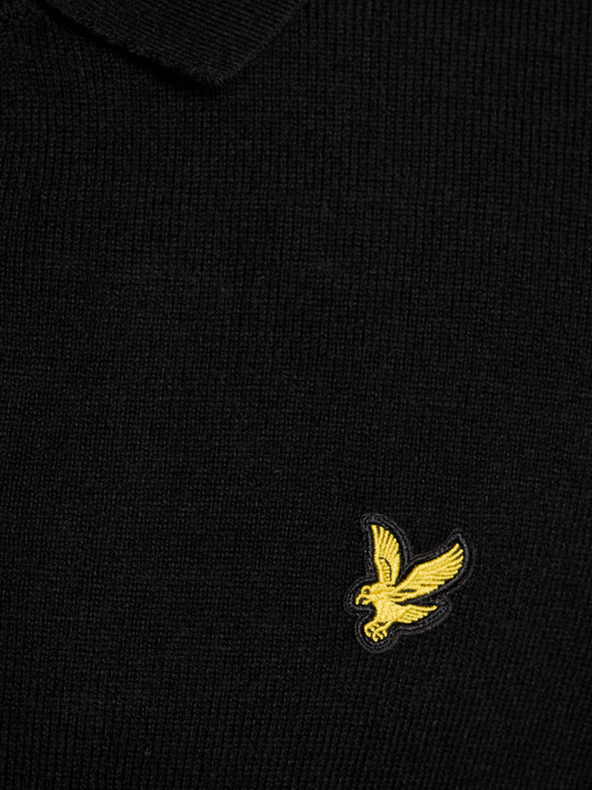 Lyle & Scott Polo a maniche lunghe in misto lana merino Nero