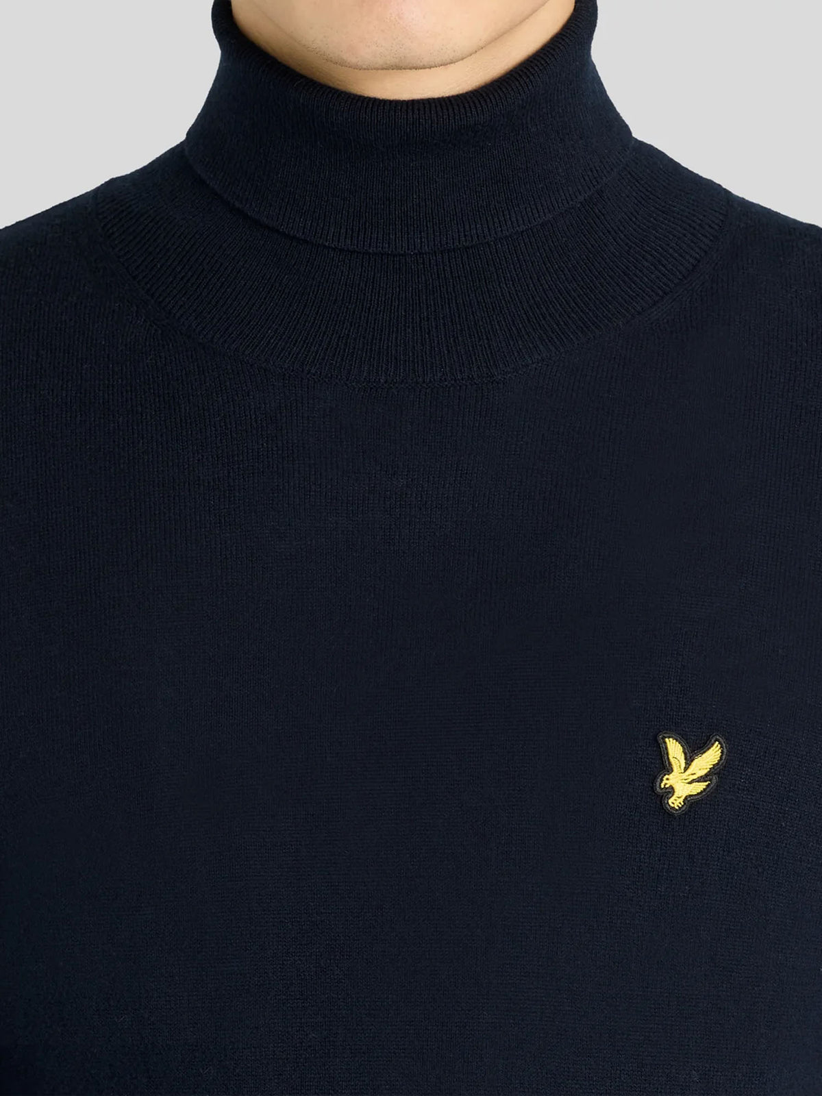 Lyle & Scott Maglione a collo alto in cotone e lana merino Blu