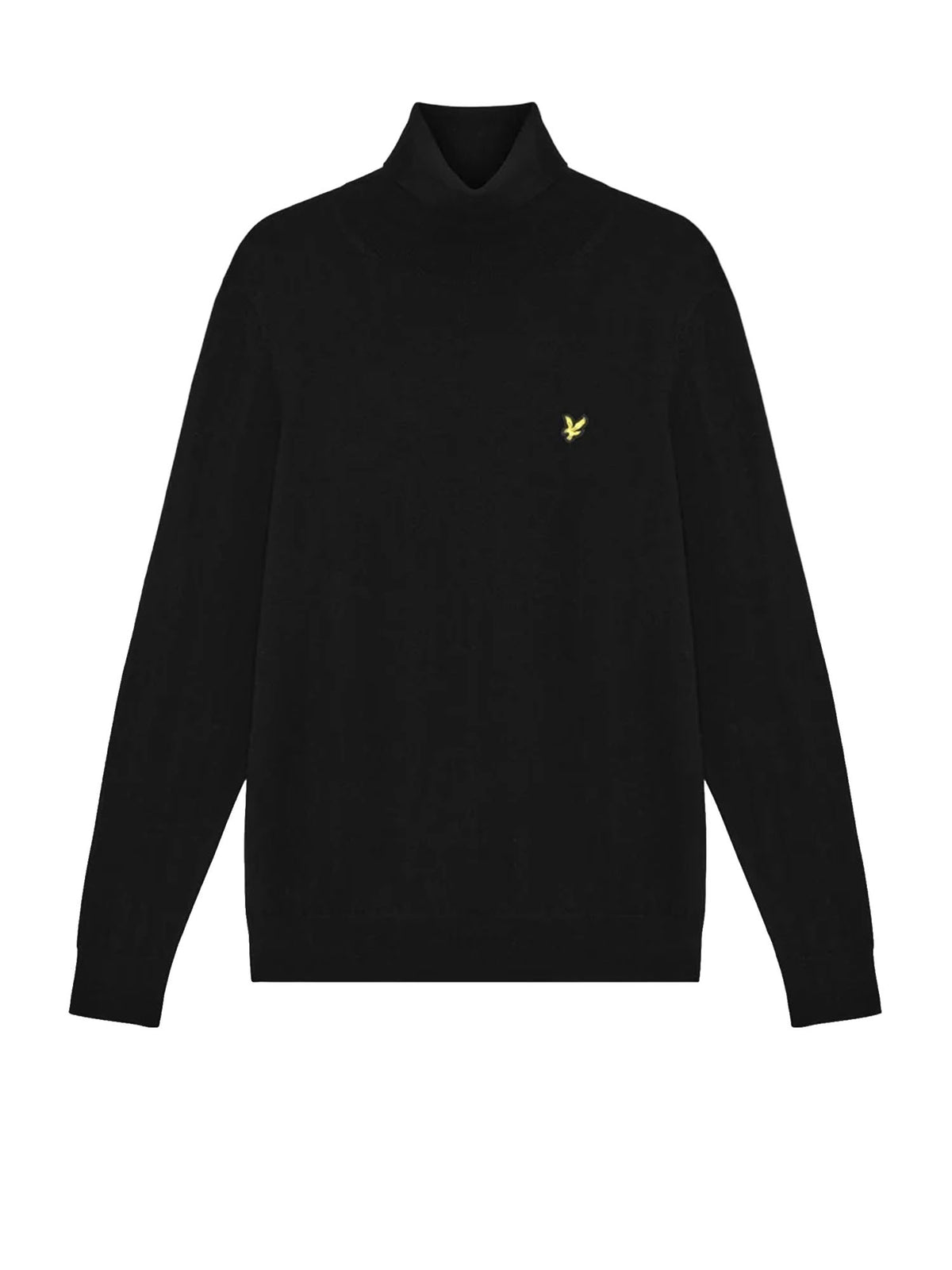 Lyle & Scott Maglione a collo alto in cotone e lana merino Nero
