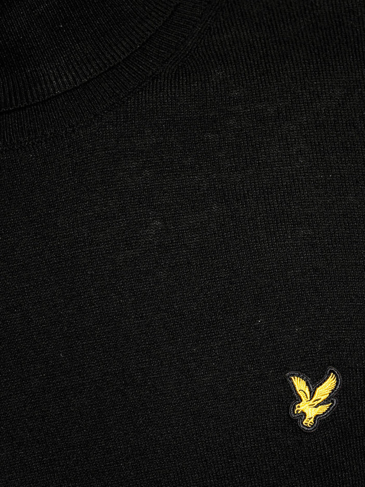 Lyle & Scott Maglione a collo alto in cotone e lana merino Nero