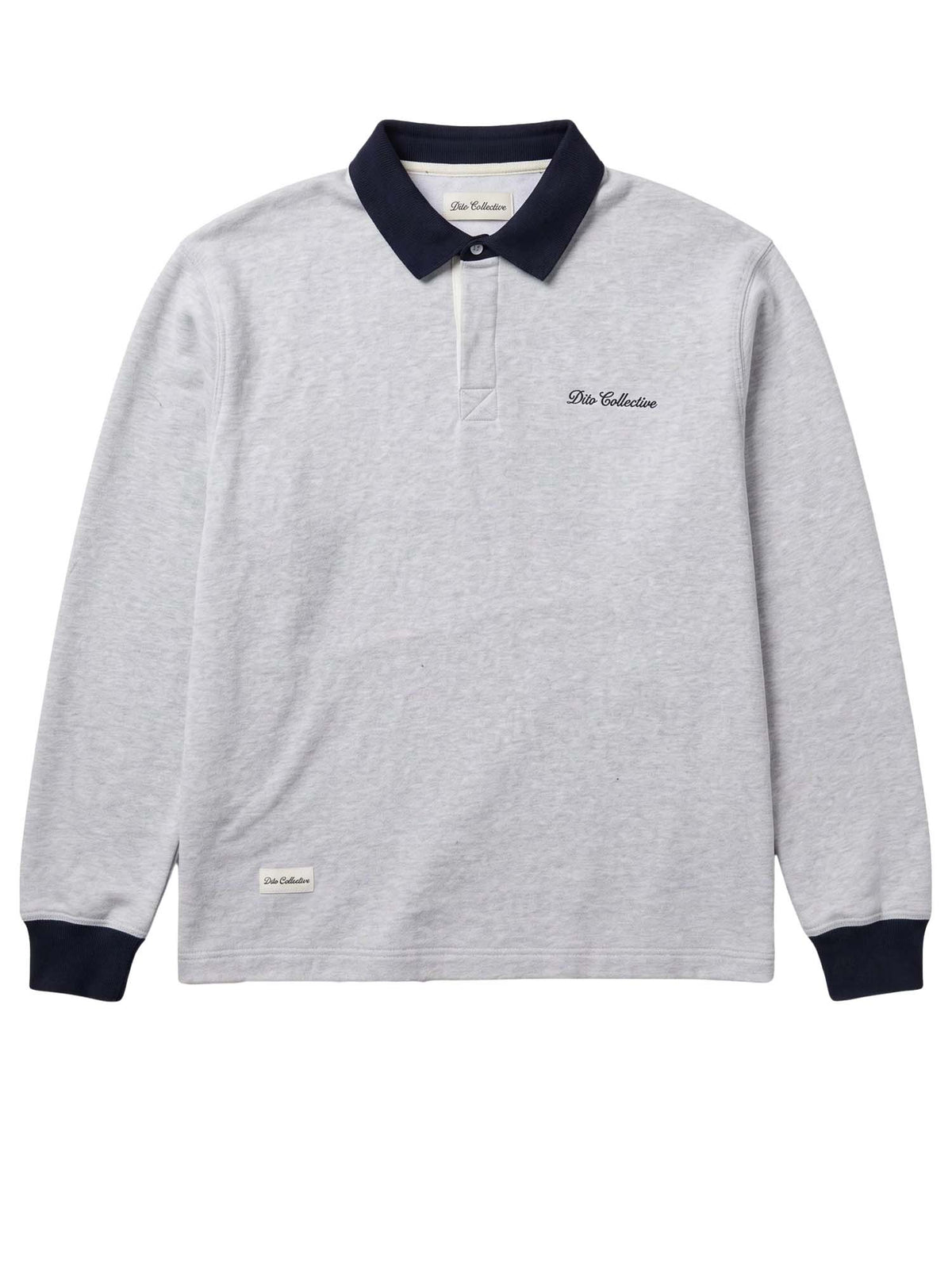 Dito Collective Corduroy Collar Rugby Polo Grigio
