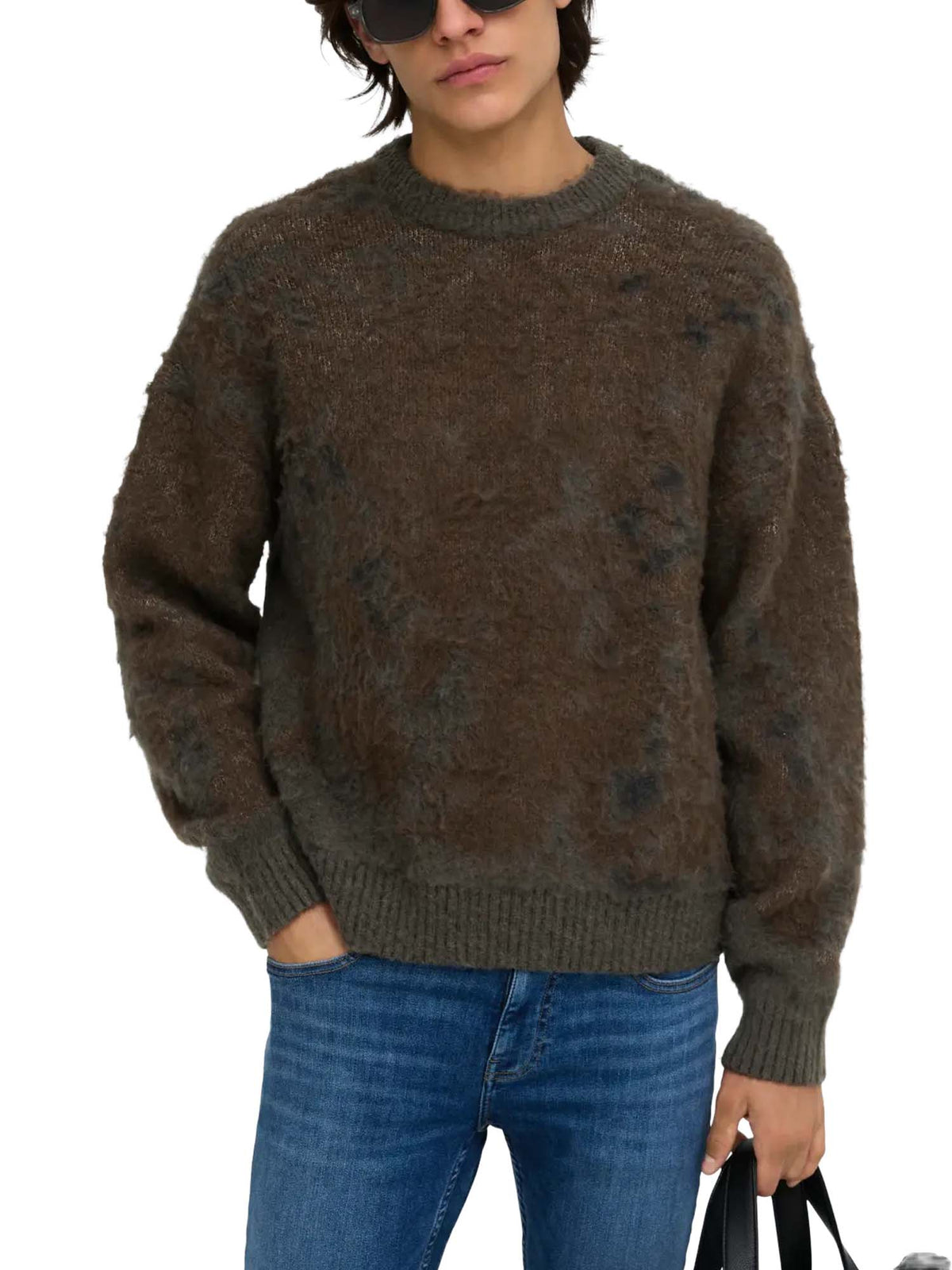 Only & Sons Onswillis Ls Jaquard Crew DS WW Marrone