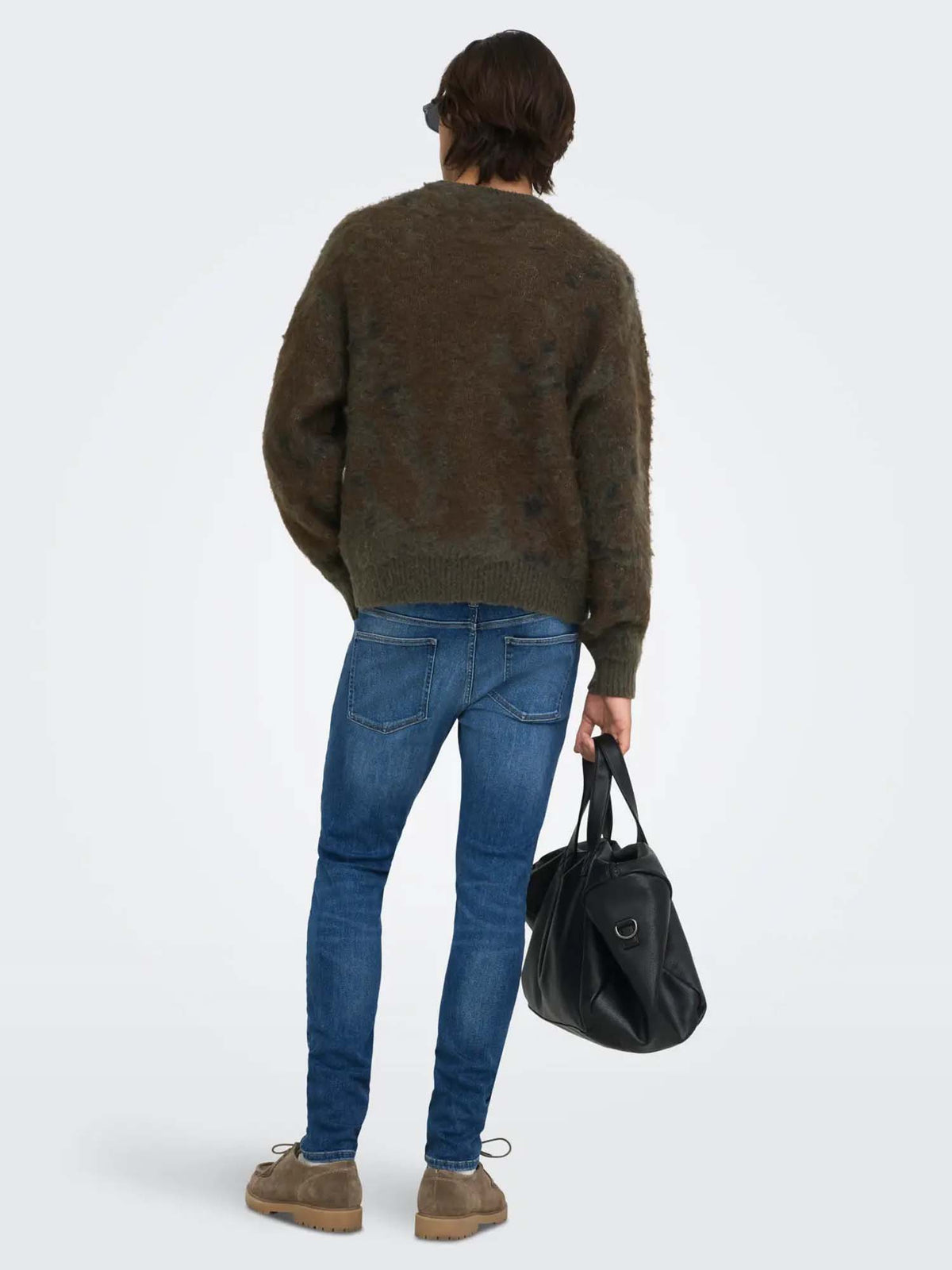 Only & Sons Onswillis Ls Jaquard Crew DS WW Marrone