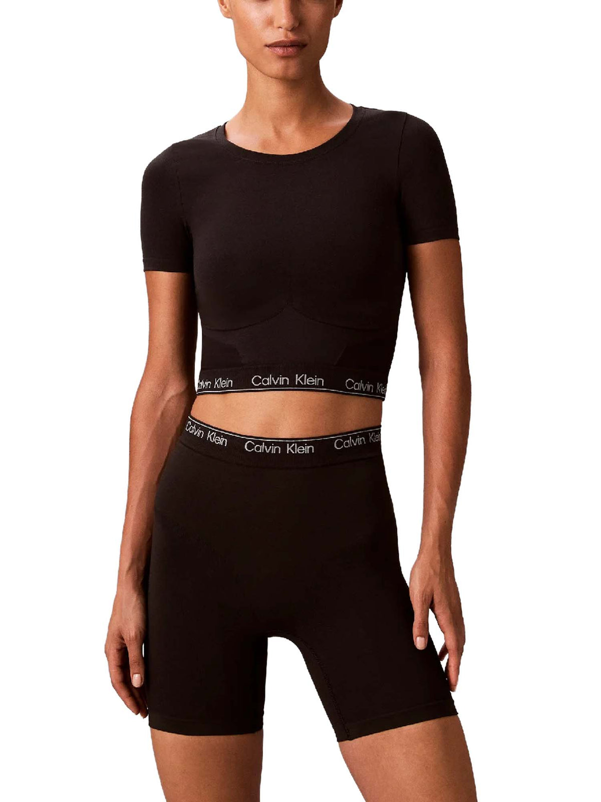 Calvin Klein Top modellante a maniche corte - Icon Nero