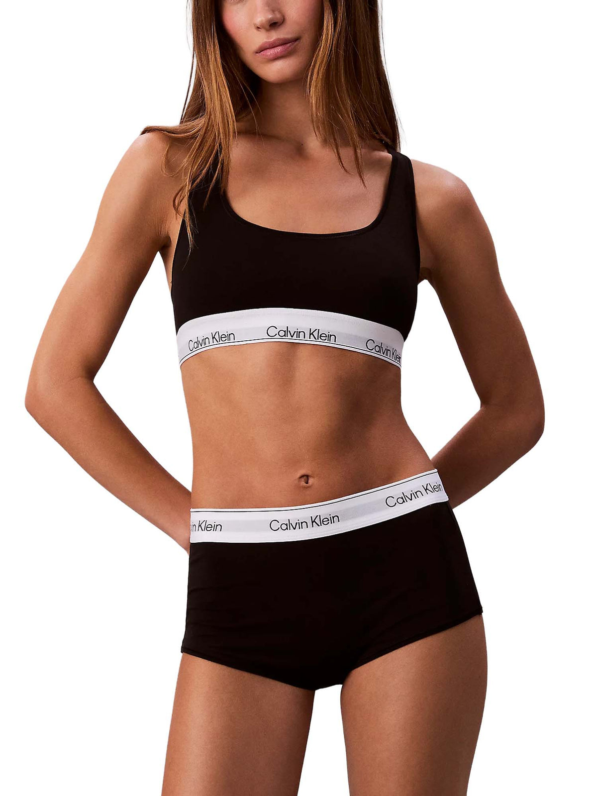 Calvin Klein Brassière sfoderata - Icon Cotton Modal Nero
