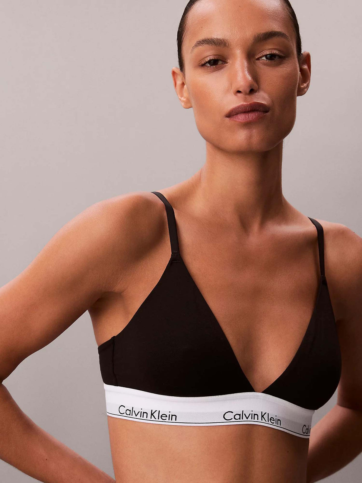 Calvin Klein Brassière leggermente foderata - Icon Cotton Modal Nero