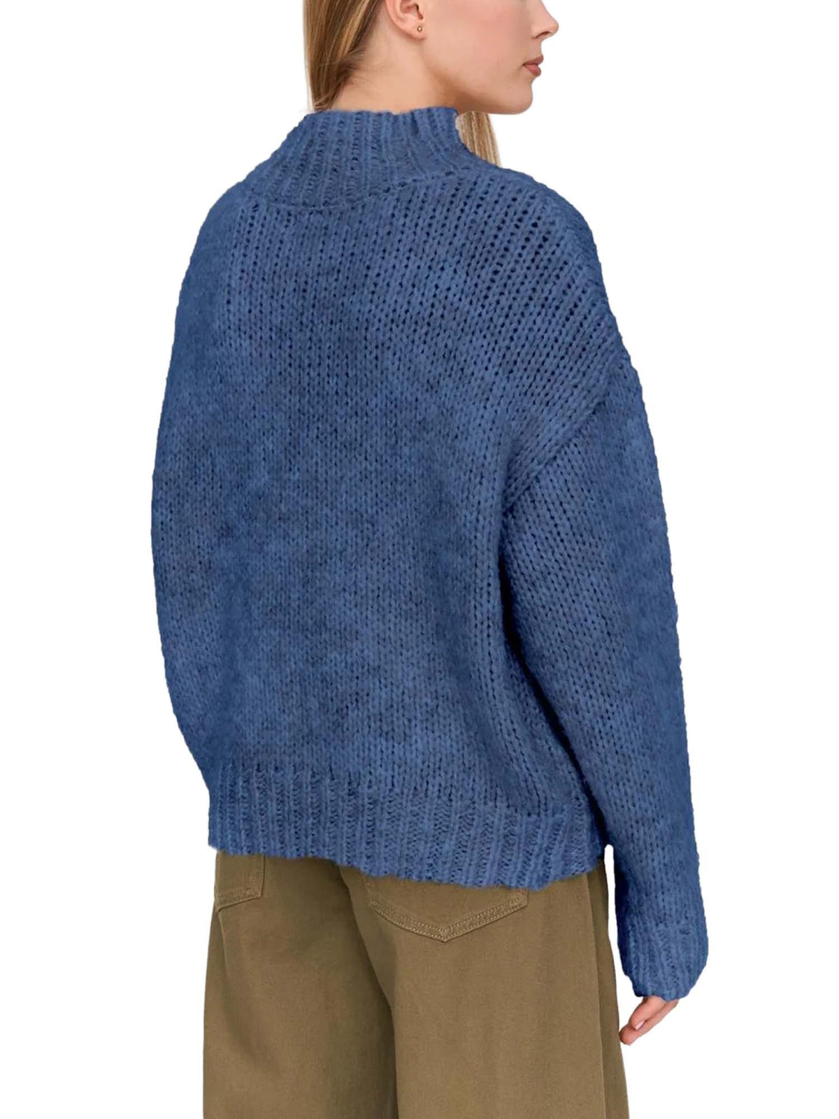 24 Colours Pullover Oversized Grobstrick Blu