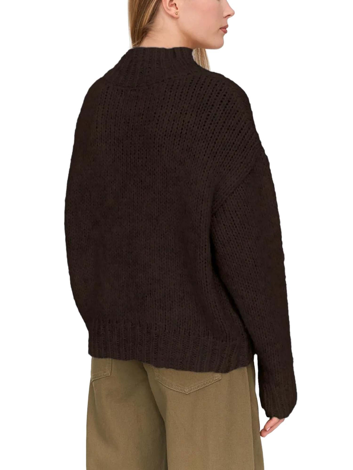24 Colours Pullover Oversized Grobstrick Marrone