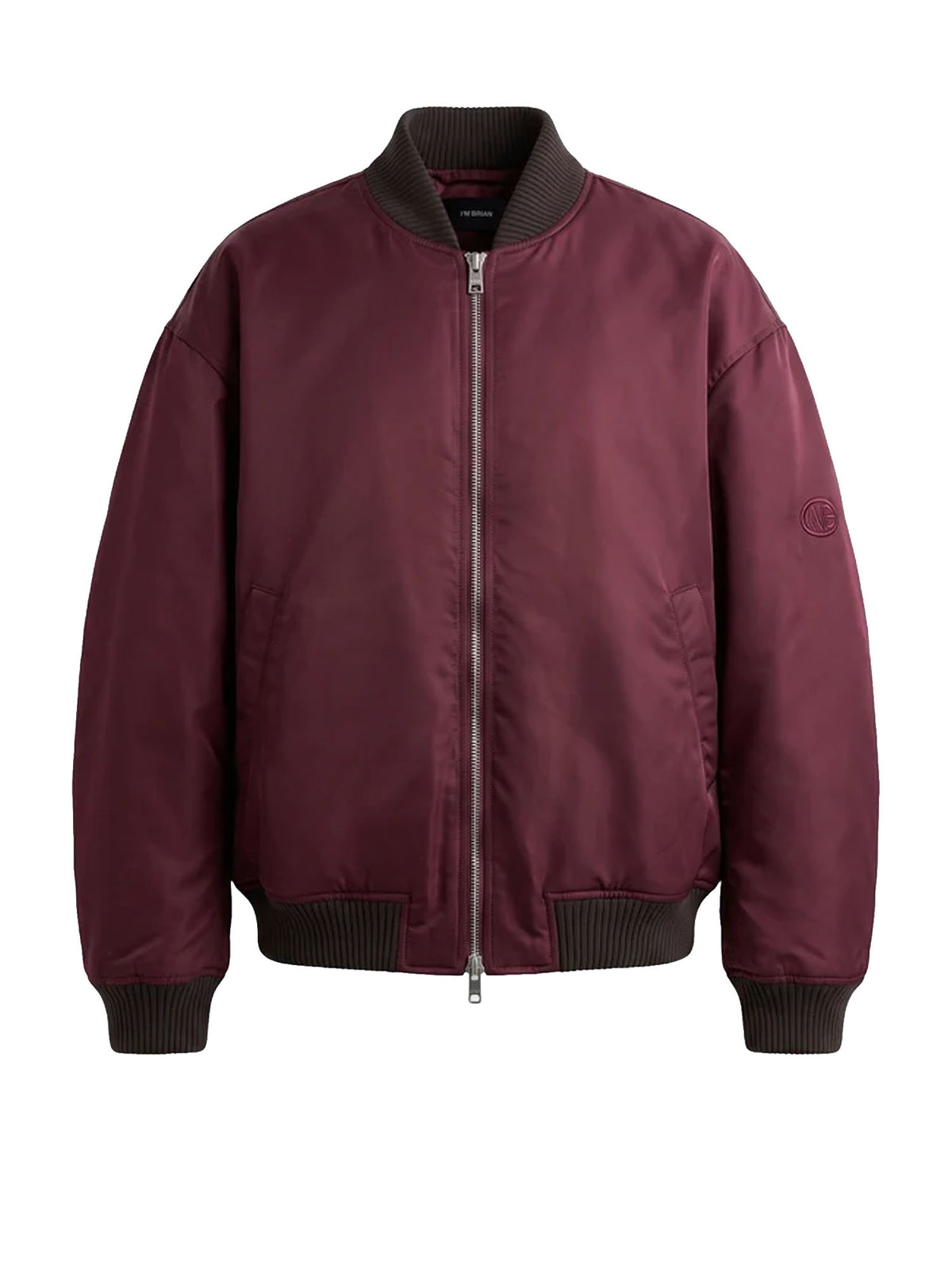 I'm Brian Bomber in nylon oversize Bordeaux