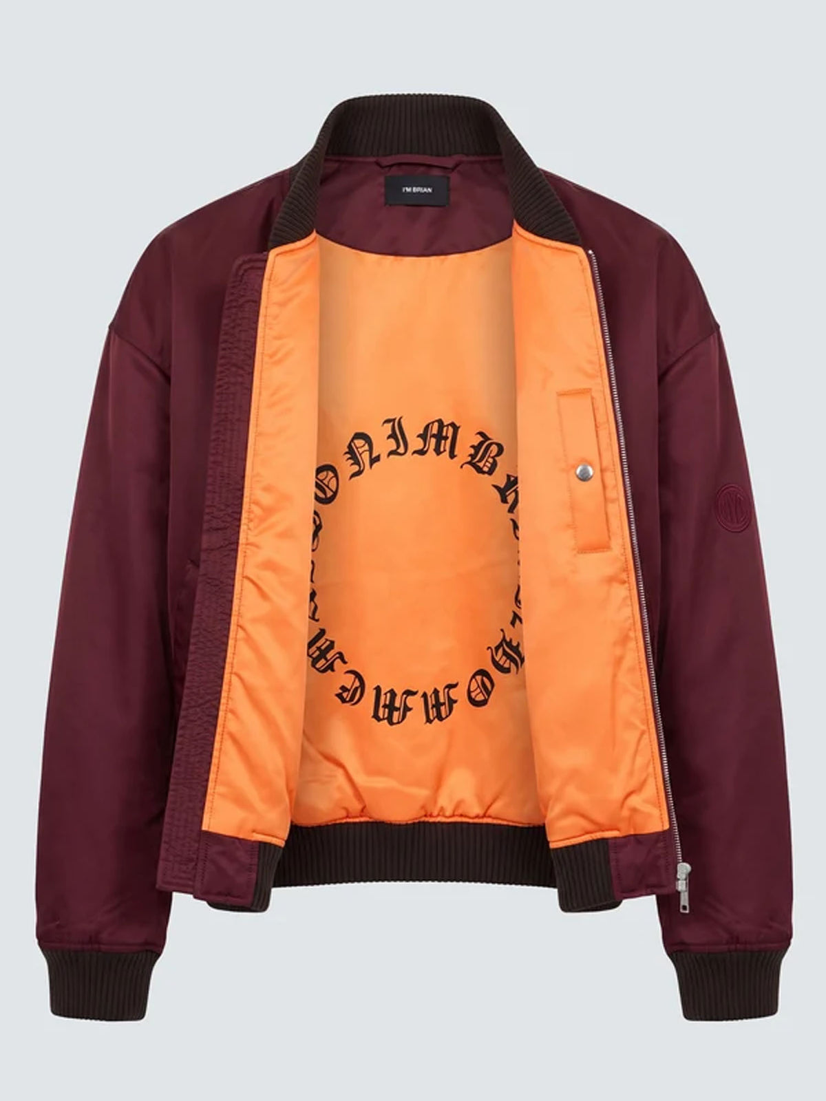 I'm Brian Bomber in nylon oversize Bordeaux