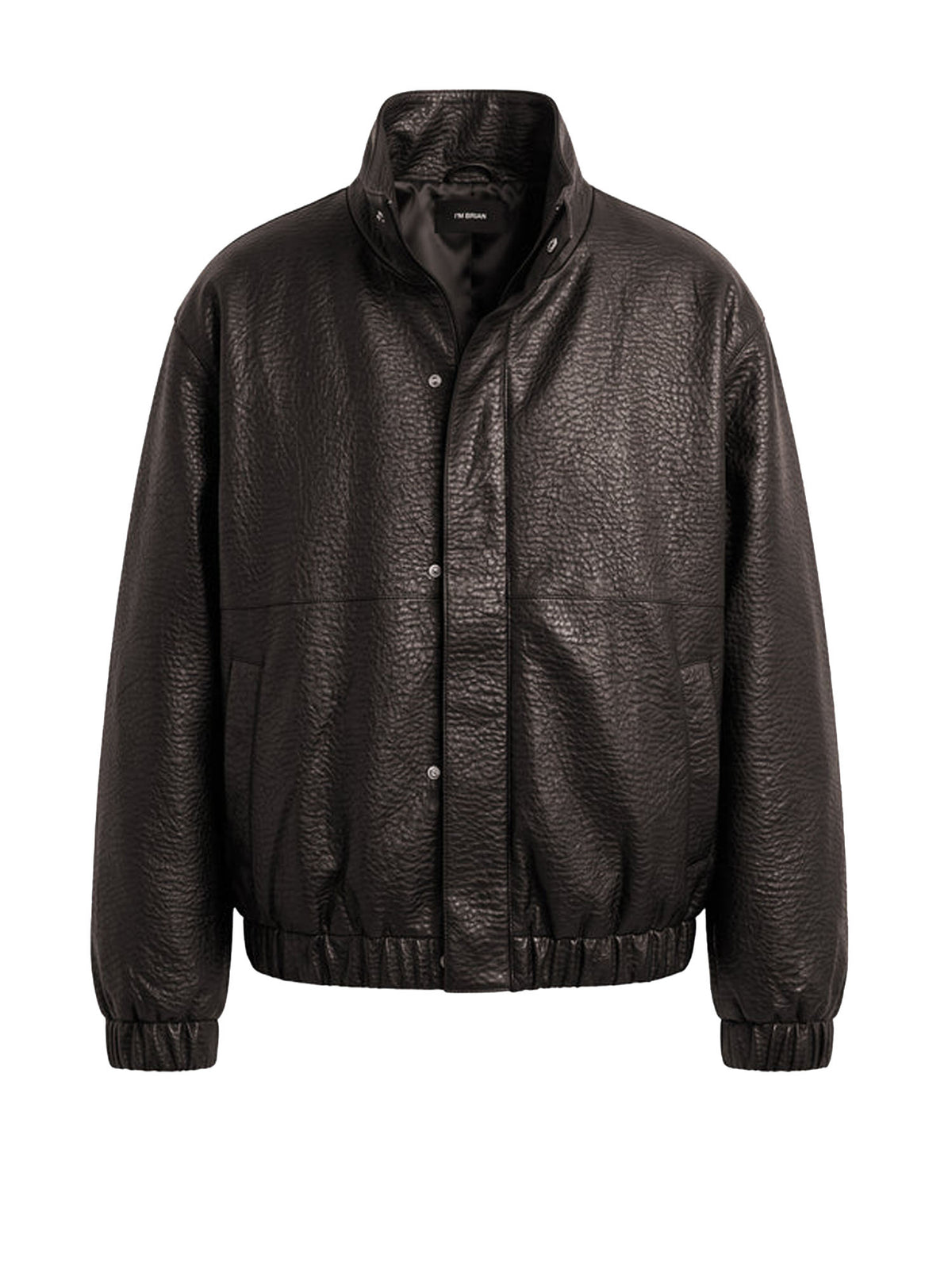 I'm Brian Giubbotto oversize effetto pelle Marrone